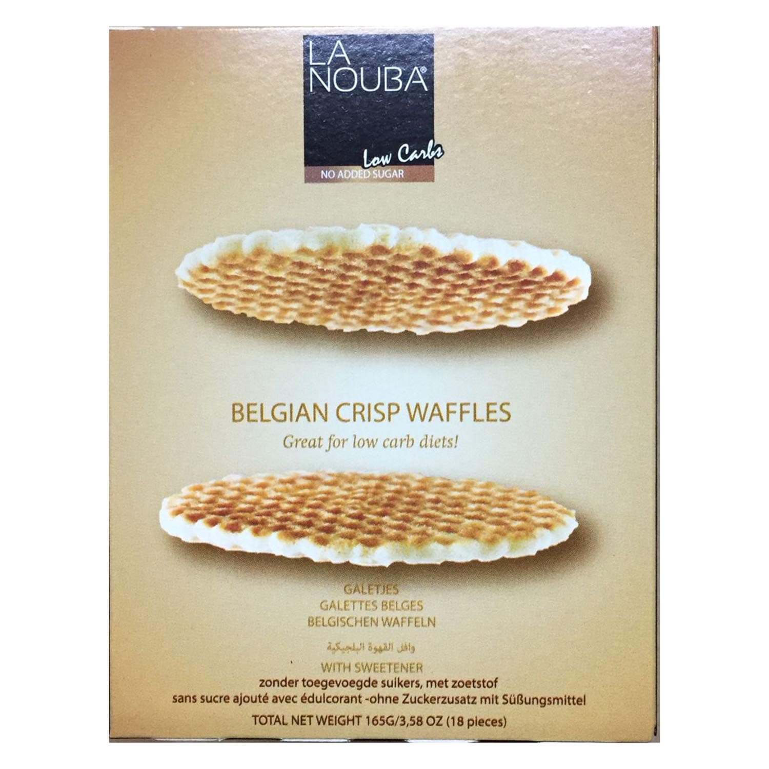La NoubaLow Carb Belgian Waffle, Low Carb Wafers, Crisp