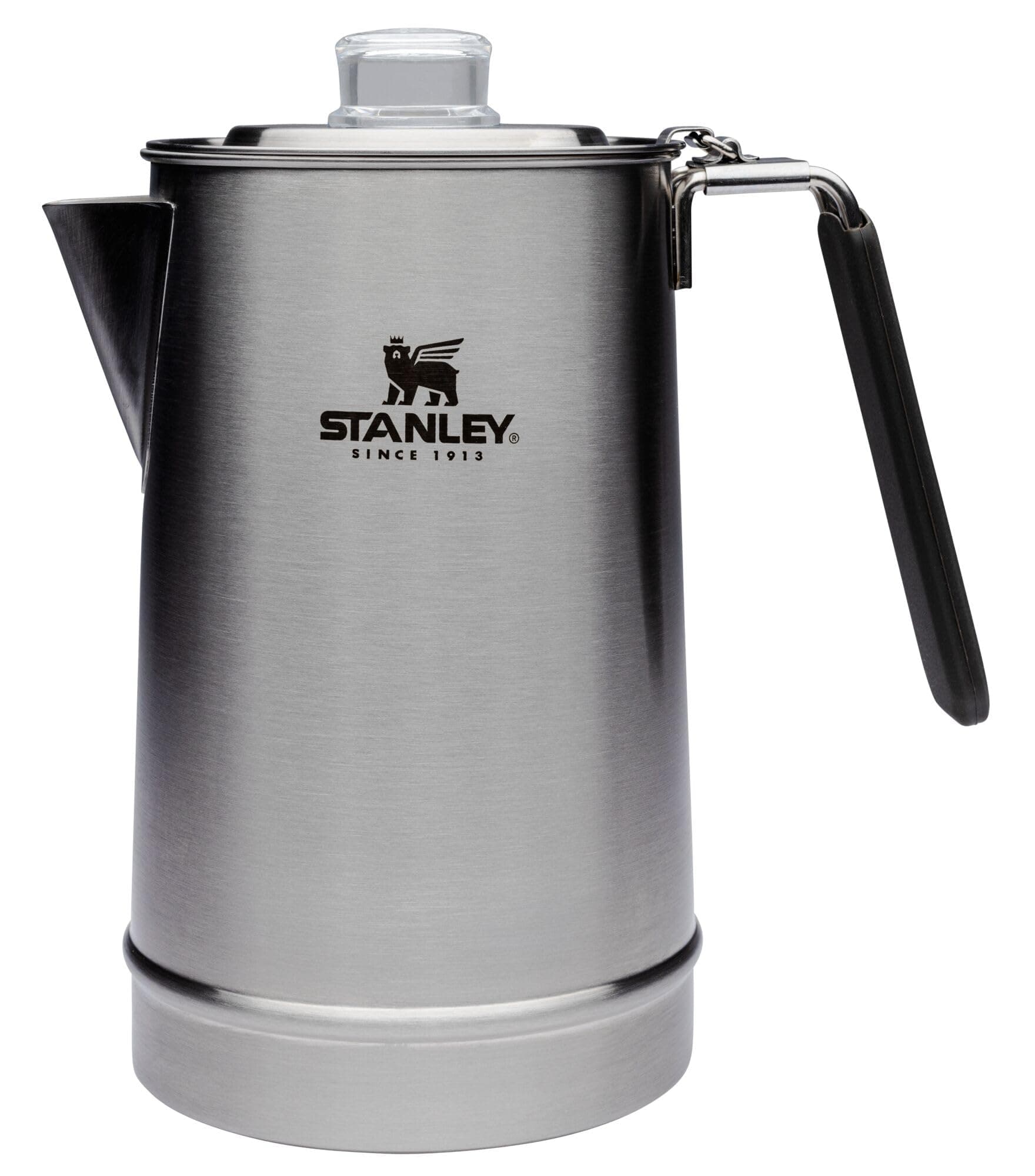 STANLEY Hold Tight Percolator Coffee Pot 1.1 Quart | Stainless Steel 6 Cup Coffee Maker | Stove Top or Open Fire | Cookware for Backpacking, Camping and Hiking | BPA Free | Stainless Steel