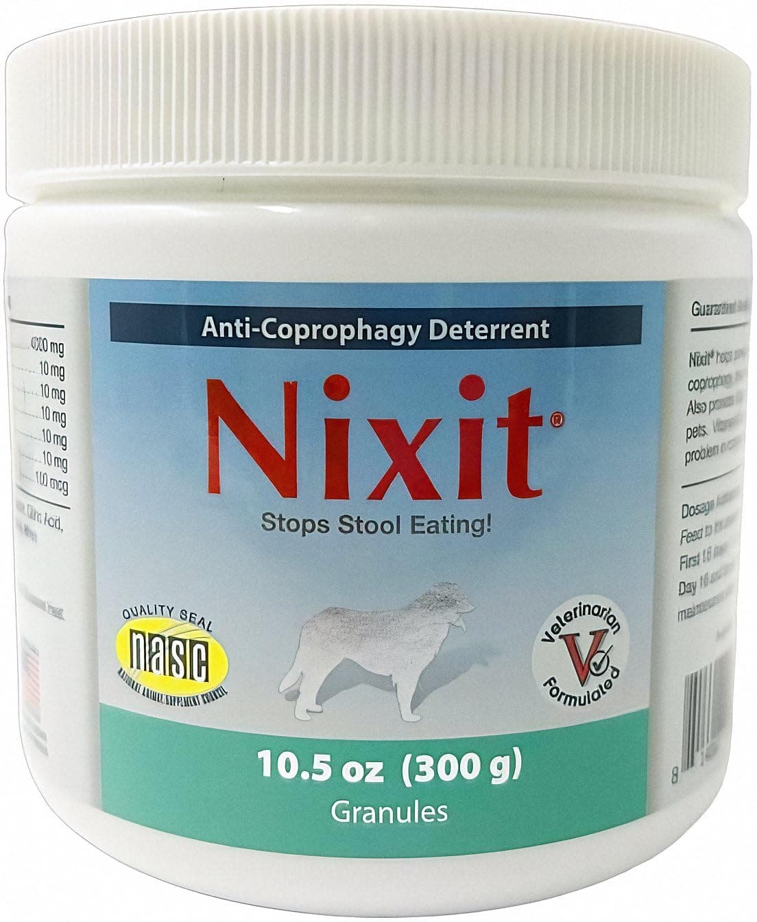 Nixit Anti-Coprophagy Supplement Granules for Dogs, Veterinarian Recommended, Deters Dogs from Consuming Stool, No Poop Eating, Chicken Liver, Natural Fish Flavor, 10.5 oz