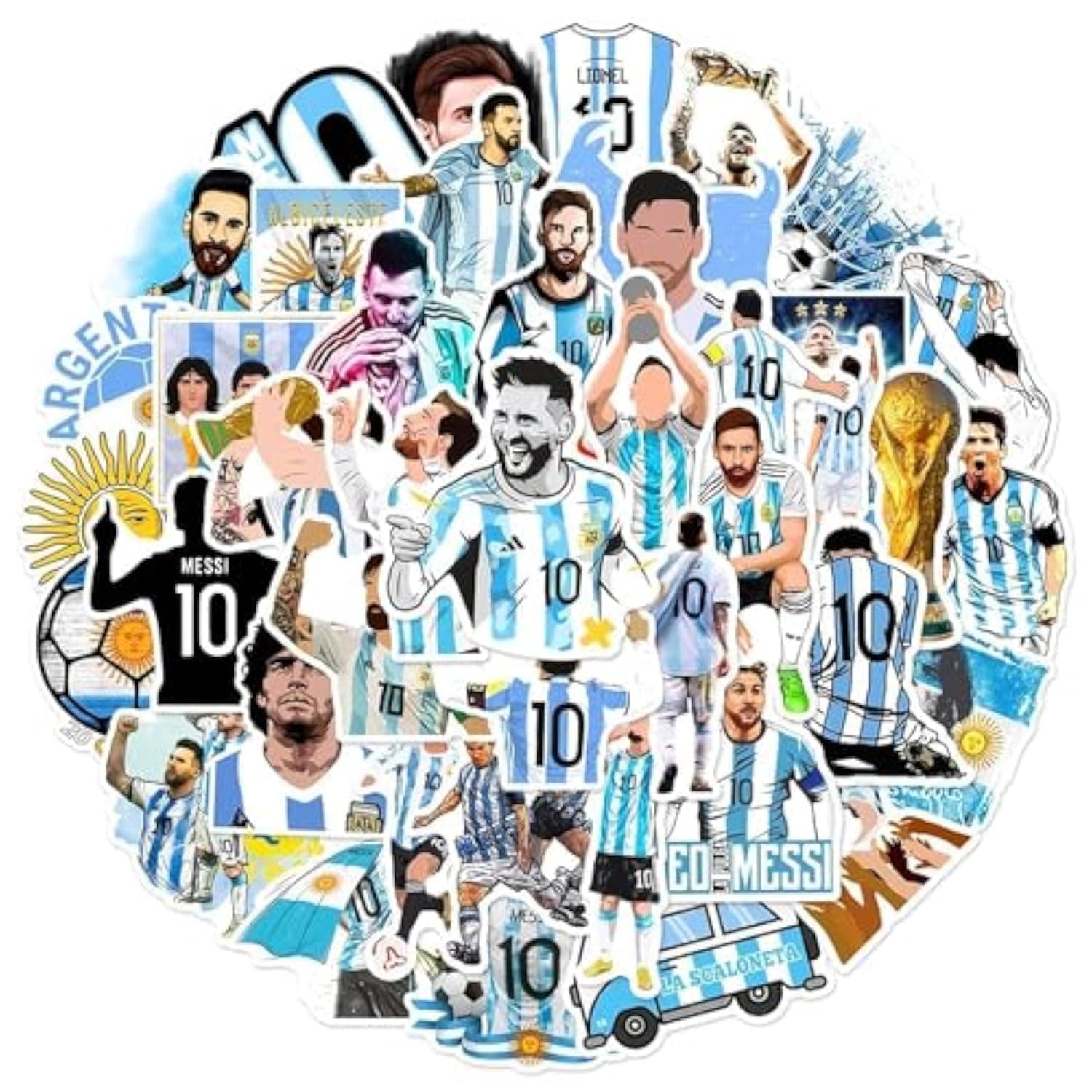 50-Piece Messi Cute Vinyl Waterproof Sticker