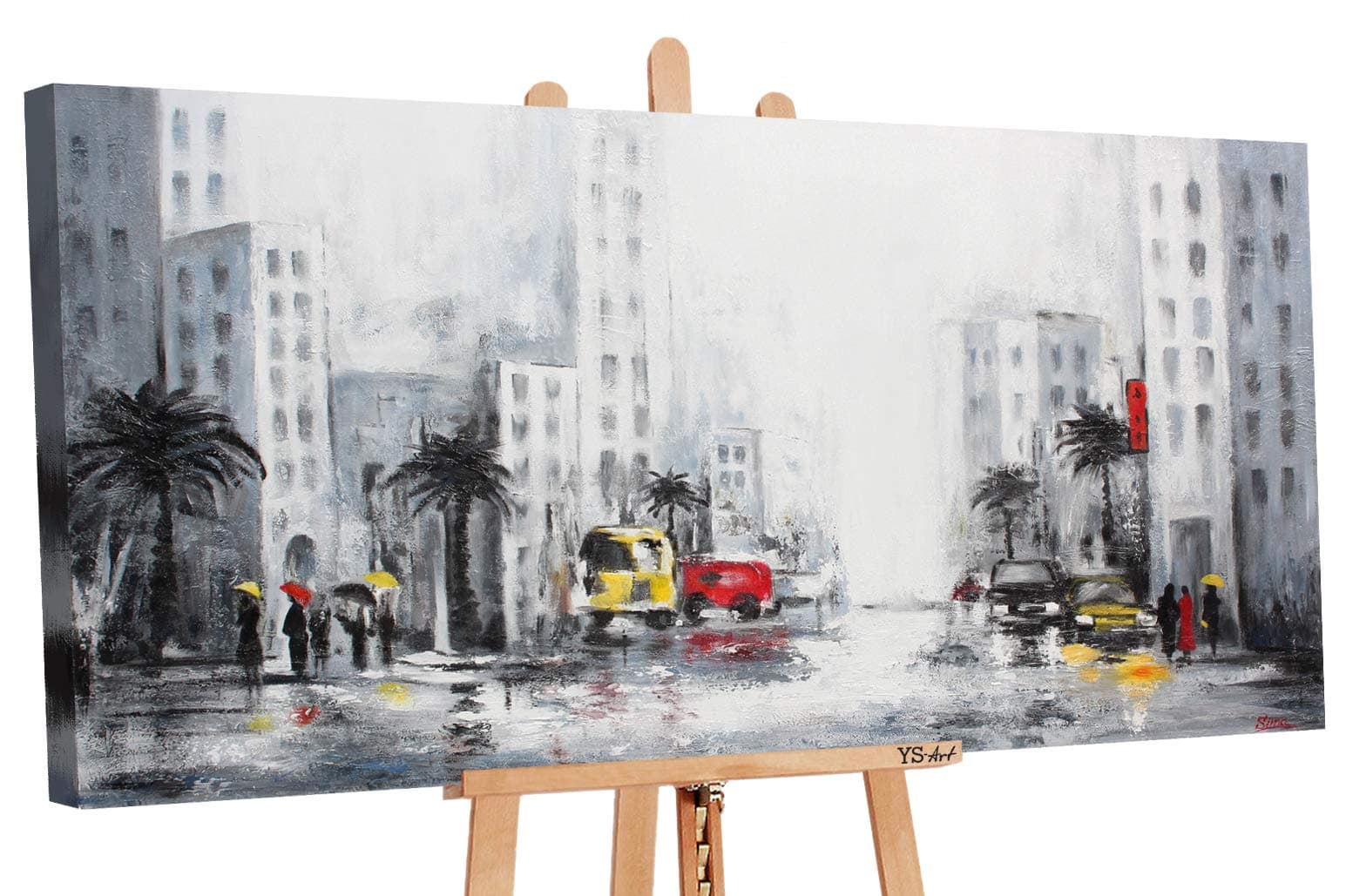 100% HANDPAINTED YS-Art Acrylic Painting + Certificate | Made in Europe | 51 x 28 inch (130x70 cm) | Artwork on Canvas with Wooden Frame | Handmade Picture Ready to Hang in your Living Room or Bedroom