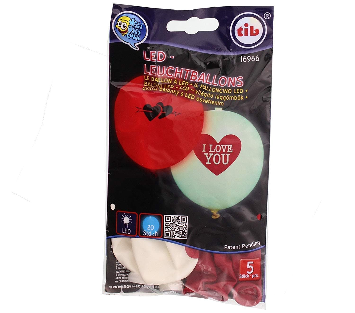 TIB Love You Bright Led Balloons Set of 12 Box Per Elevation Cardboard, Multicolour, One Size