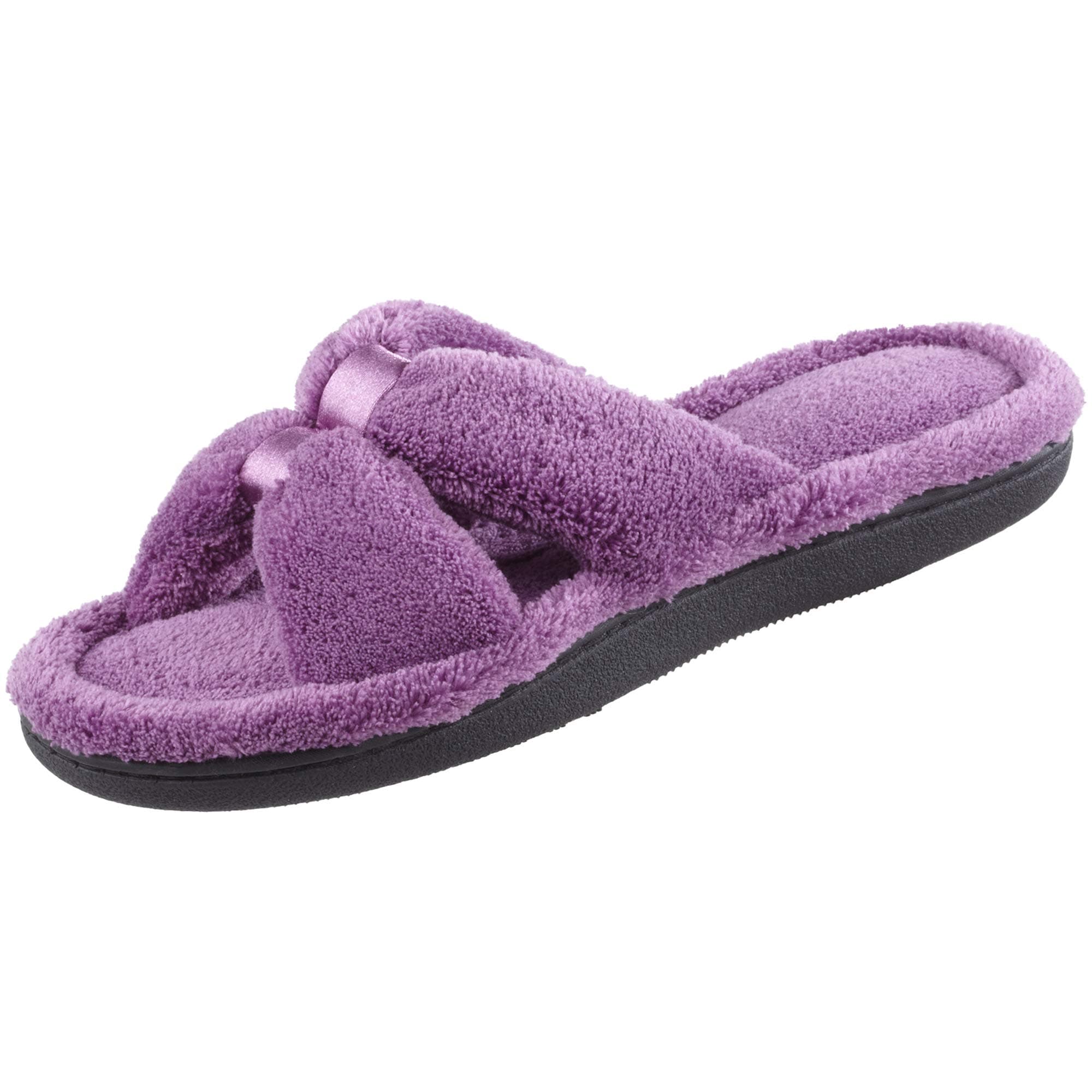 Women's Signature X-Slide Slipper, Satin Trim with Memory Foam