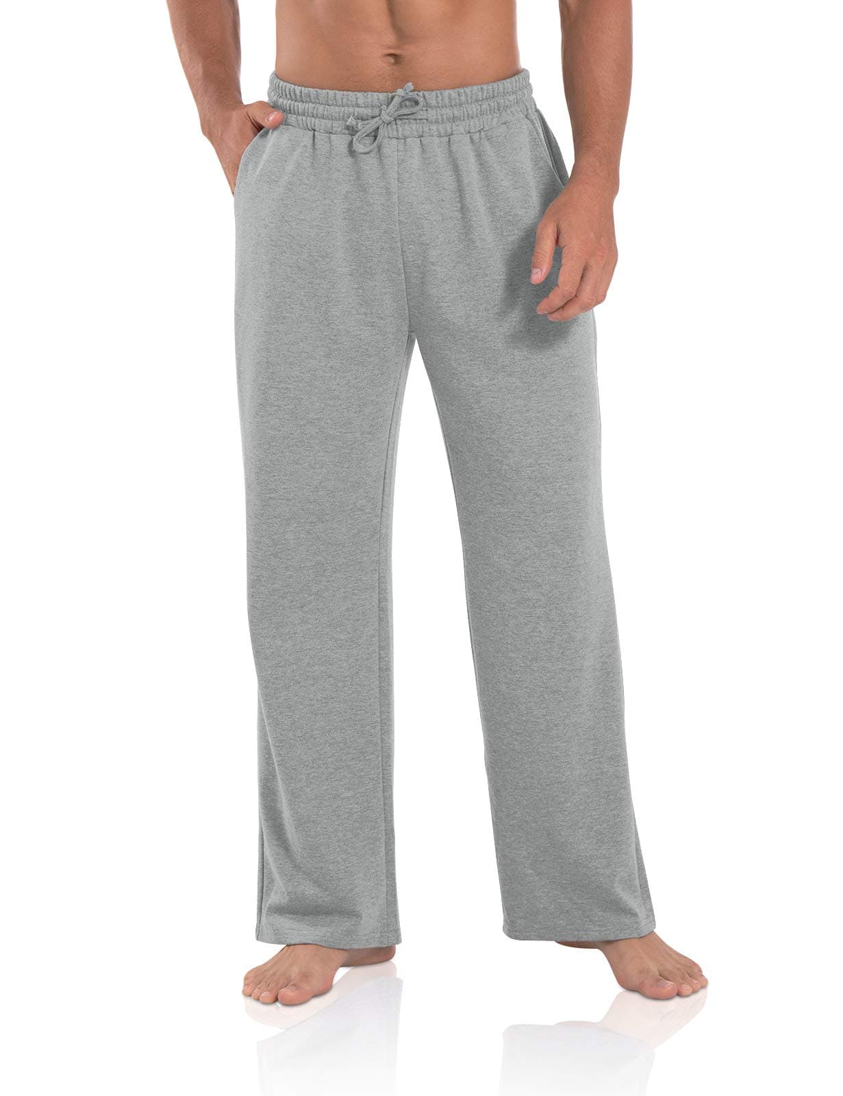 Agnes Urban Men's Joggers Sweatpants Open Bottom Straight Leg Casual Loose Fit Running Athletic Jersey Pants with Pockets