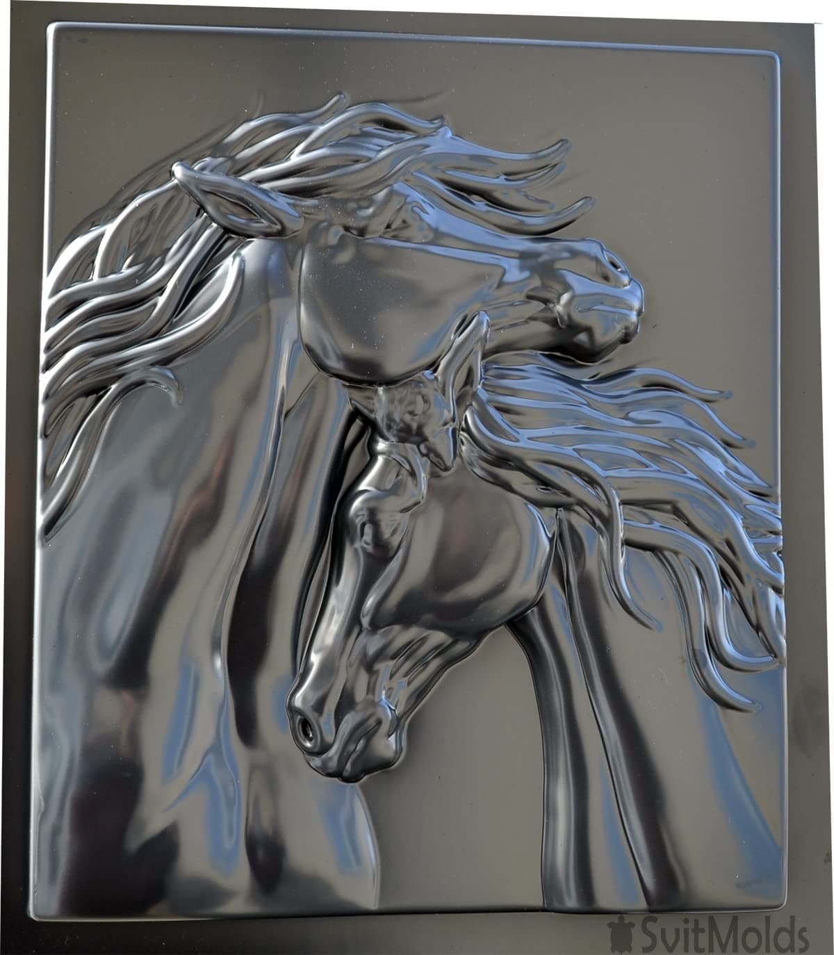 SvitMolds Mold DIY Panno Panel Bas-Relief Nice Horse's Heart Head Concrete Plaque Moulds Decor Wall D82