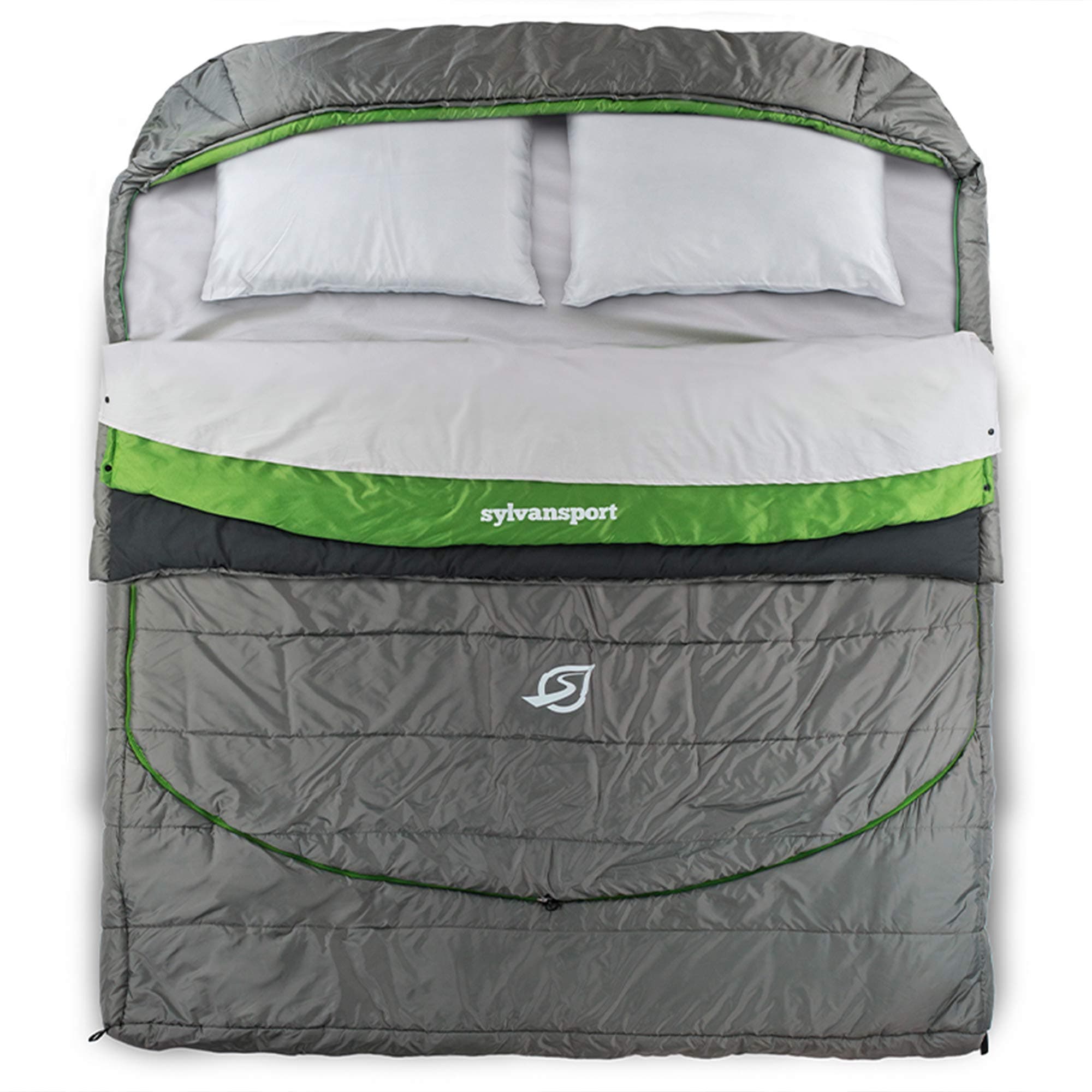 SylvanSport Cloud Layer Sleeping Bag for Adults - Adjustable Layers for 3-4 Season use - Integrated Cotton Sheet