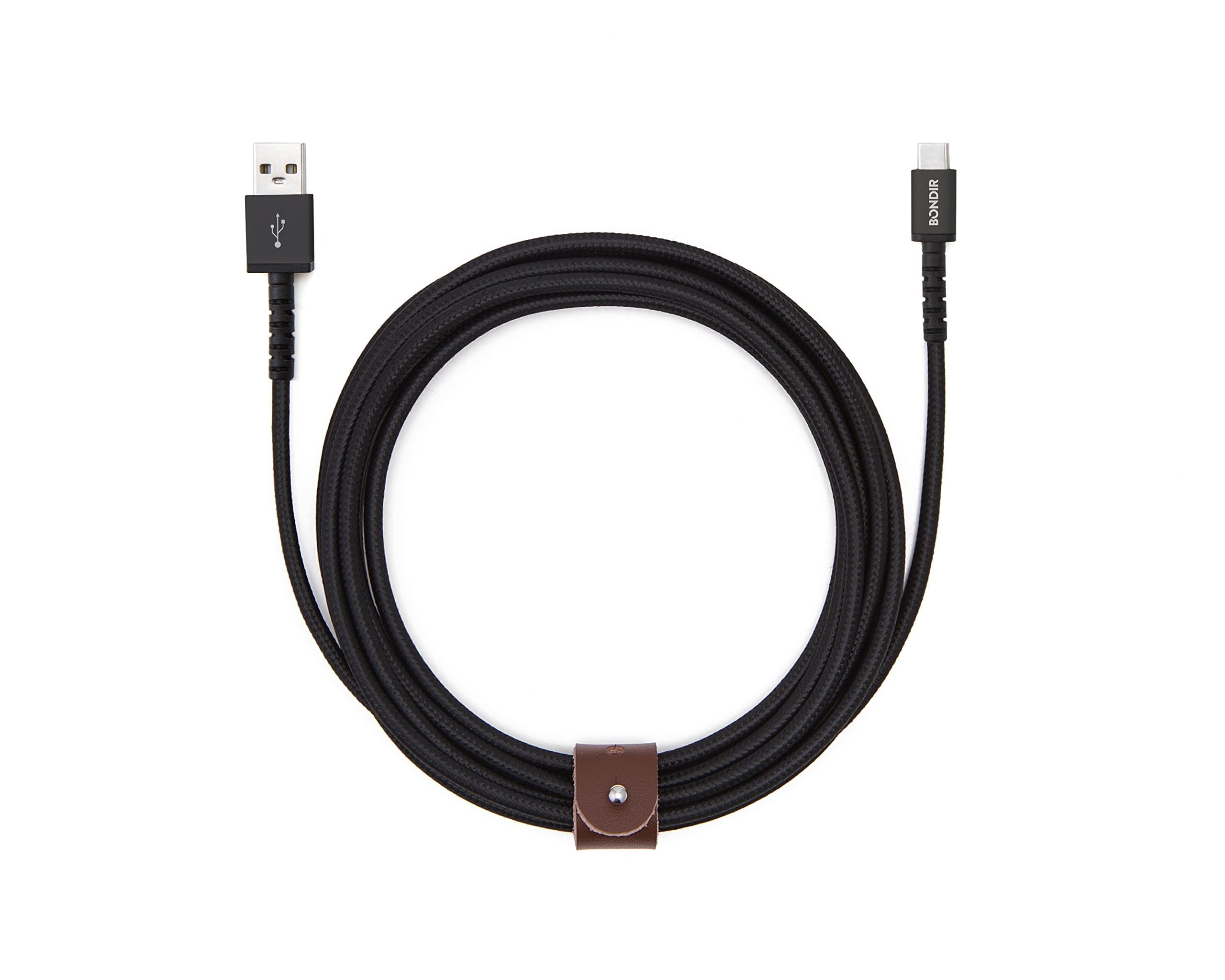 BONDIR, USB to USB-C Cable -BLACK- Extra Long Reinforced Braid/Tangle-free (Includes FREE 3 foot Extension Cable) 10FT BRAIDED CABLE + 3FT EXTENSION CABLE = 13 FEET (4 METERS)