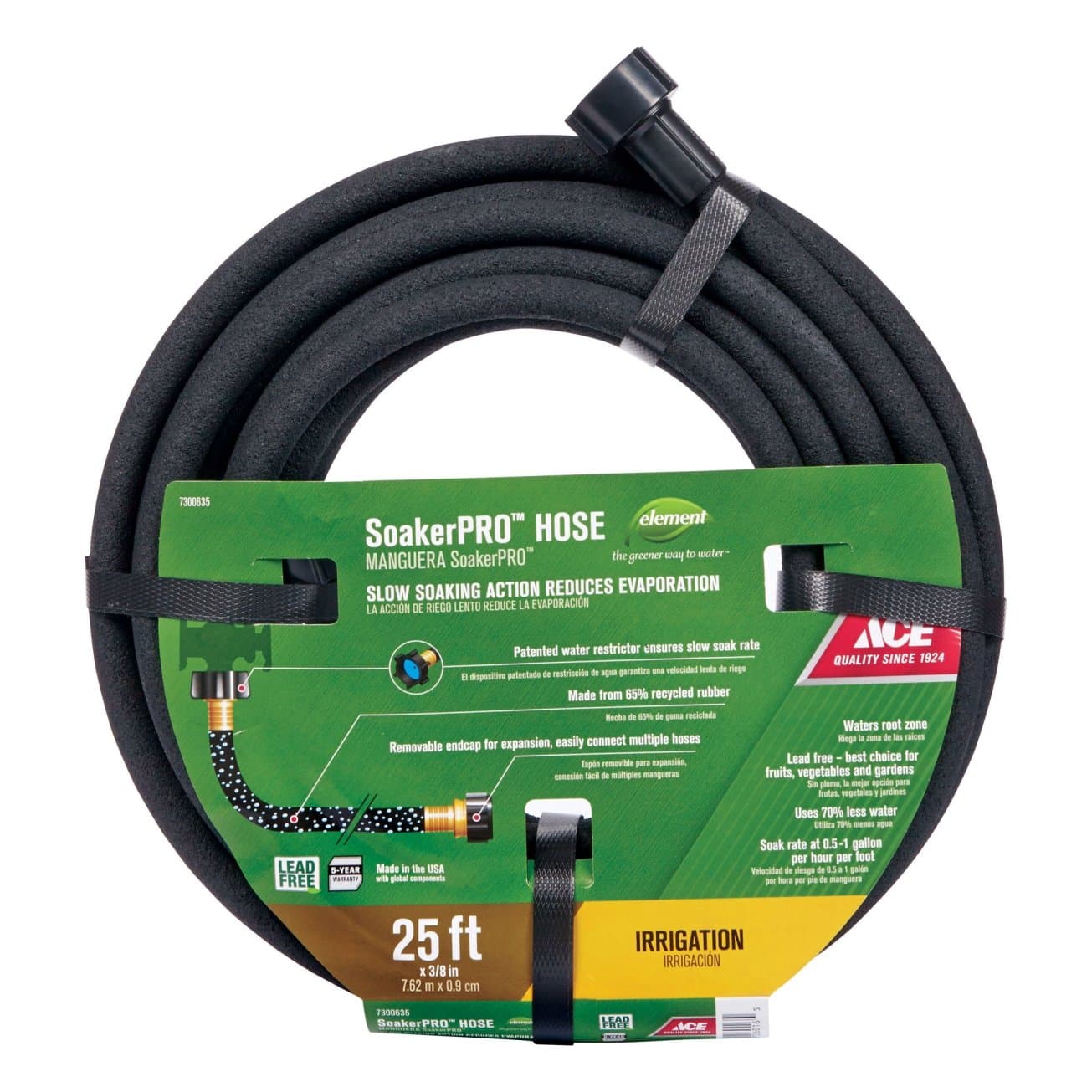 Colorite Plastics ACELSP38025 Soaker Pro Hose 3/8" x 25' Rubber by Colorite