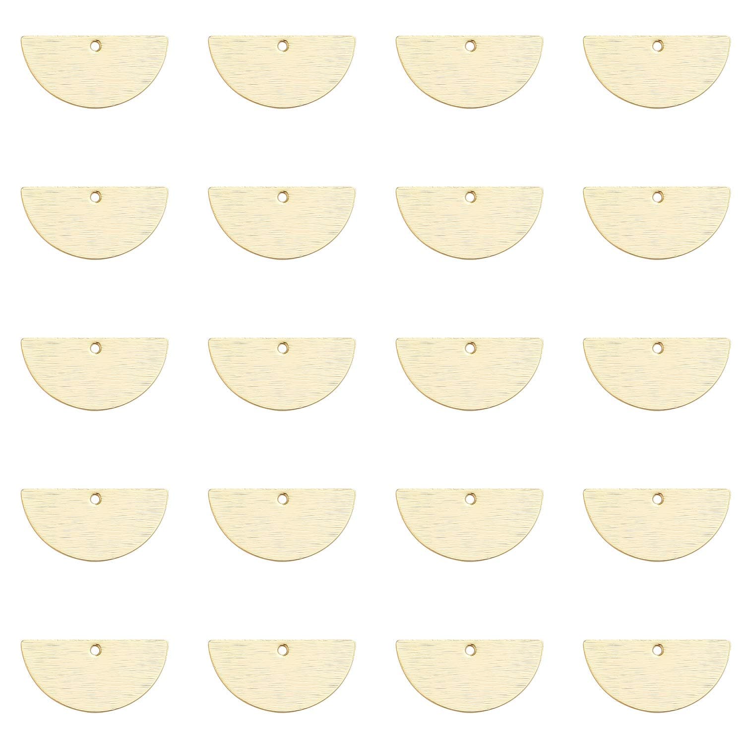 NUORUI 20 Pcs Blank Stamping Tag Brass Pendants Charms for Jewelry Making