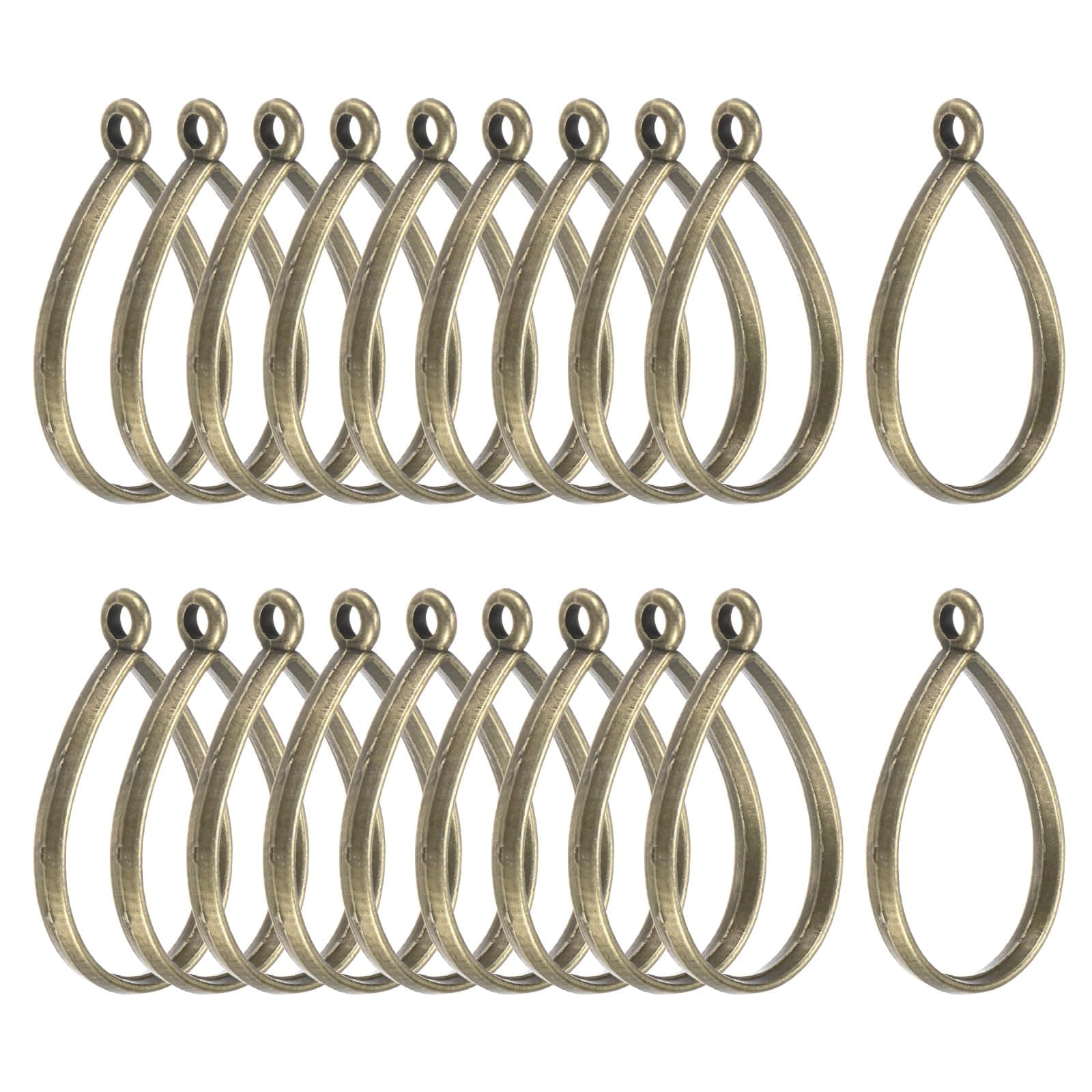 20-Pack Open Bezels for Resin, Teardrop Shape Open Back Bezel Pendants for Resin Jewelry Making/DIY Earrings Necklace, Alloy Hollow Frame Pendants [Bronze Tone]