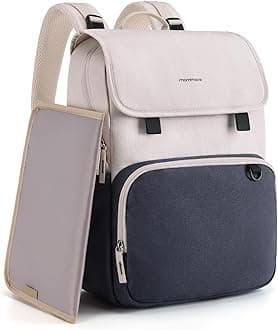 mommore Diaper Bag Backpack Unisex Baby Bag Large Diaper Bag with Changing Pad, Insulated Pockets, Stroller Buckles, Durable Travel Backpack with Luggage Strap