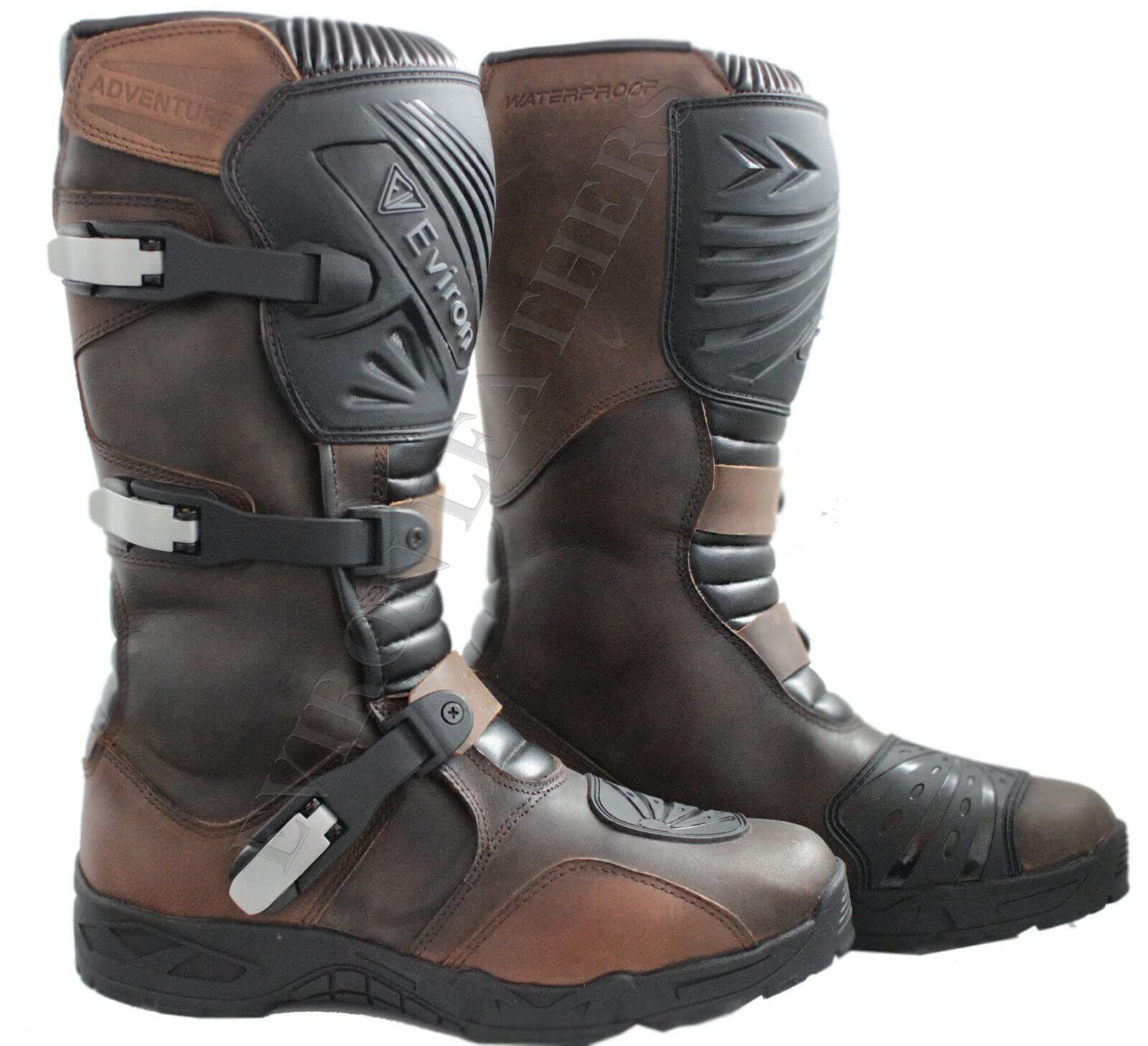 EVIRON Adventure Motorcycle Motorbike Leather Boot MX Off Road Boots (numeric_12)