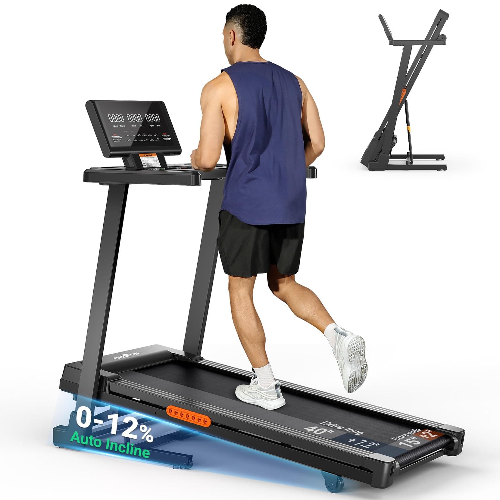 Treadmill with Incline, Incline Treadmill, Brushless Motorized Treadmills for Quiet Running