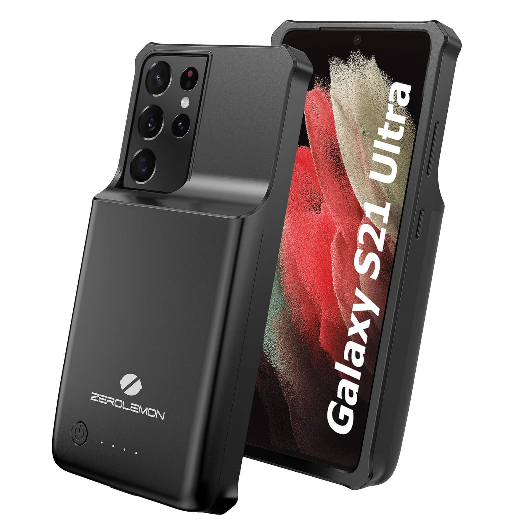 ZEROLEMON Battery Case for Galaxy S21 Ultra, 8000mAh Fast Charging & Wireless Charging Supported, Ultra Power Extended Battery Charger Protective Case for Galaxy S21 Ultra 5G - Black