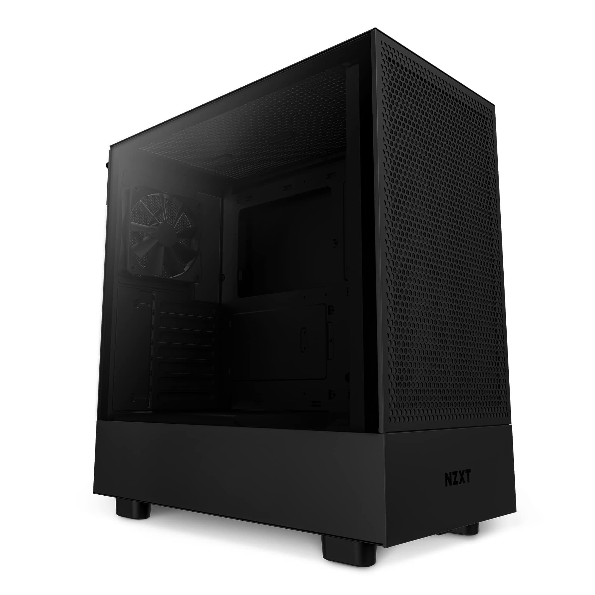 NZXT H5 Flow Compact Mid-Tower Airflow Computer Case/Gaming Cabinet - Black | Support : Mini-ITX, Micro-ATX, ATX, and EATX | Pre-Installed 1 x 120mm Rear Fan and 1 x 120mm Bottom Fan - CC-H51FB-01
