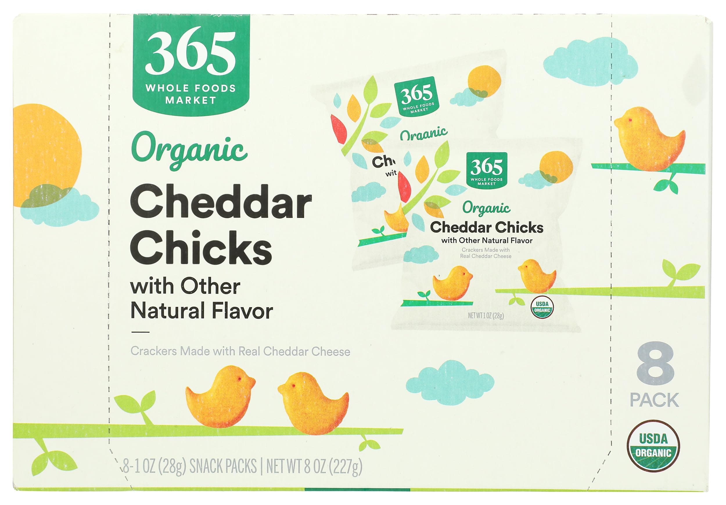 Organic Cheddar Chicks Crackers, 8 Pack