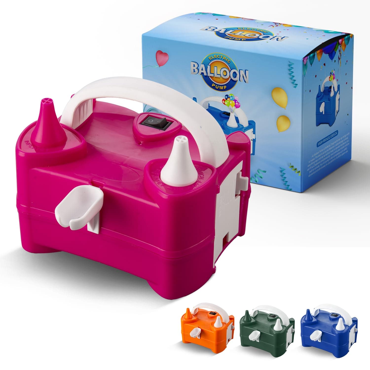 K-MART Electric Balloon Pump UK, Portable Dual Nozzle Balloon Inflator 220v-240v 600w, Air Balloon Pump for Outdoor Recreations