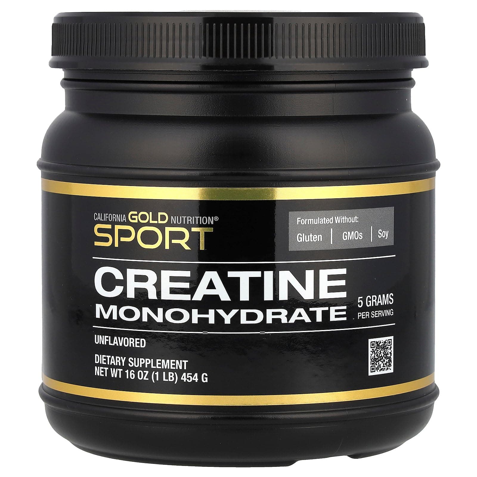 California Gold Nutrition, Creatine Powder, Micronized, Muscle and Strength Support, Creatine Monohydrate, No Gluten, No GMOs, No Soy, Unflavored, 16 oz (454 g)