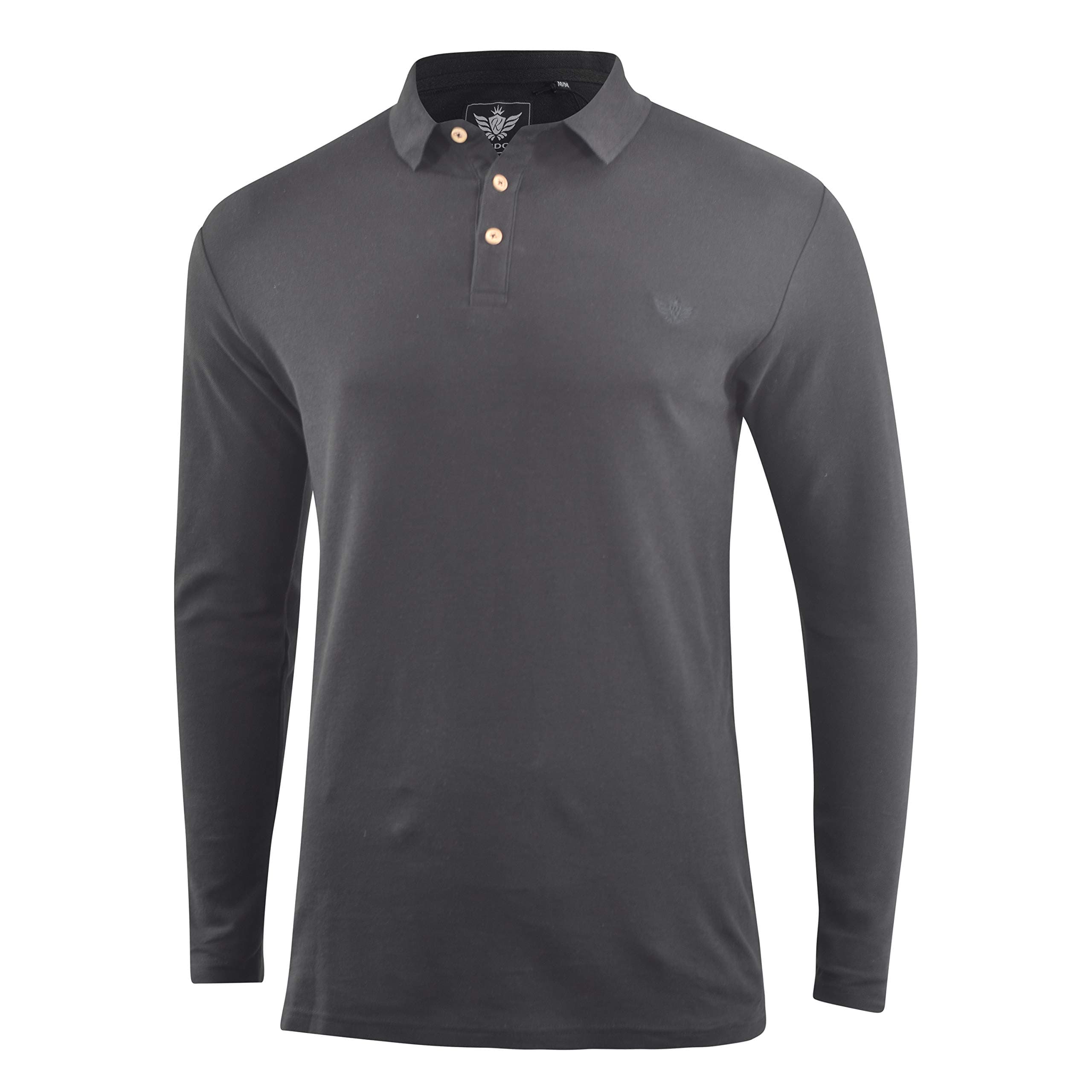 KandorMen's Polo Shirt Long Sleeve Casual Plaid Collar T-Shirts