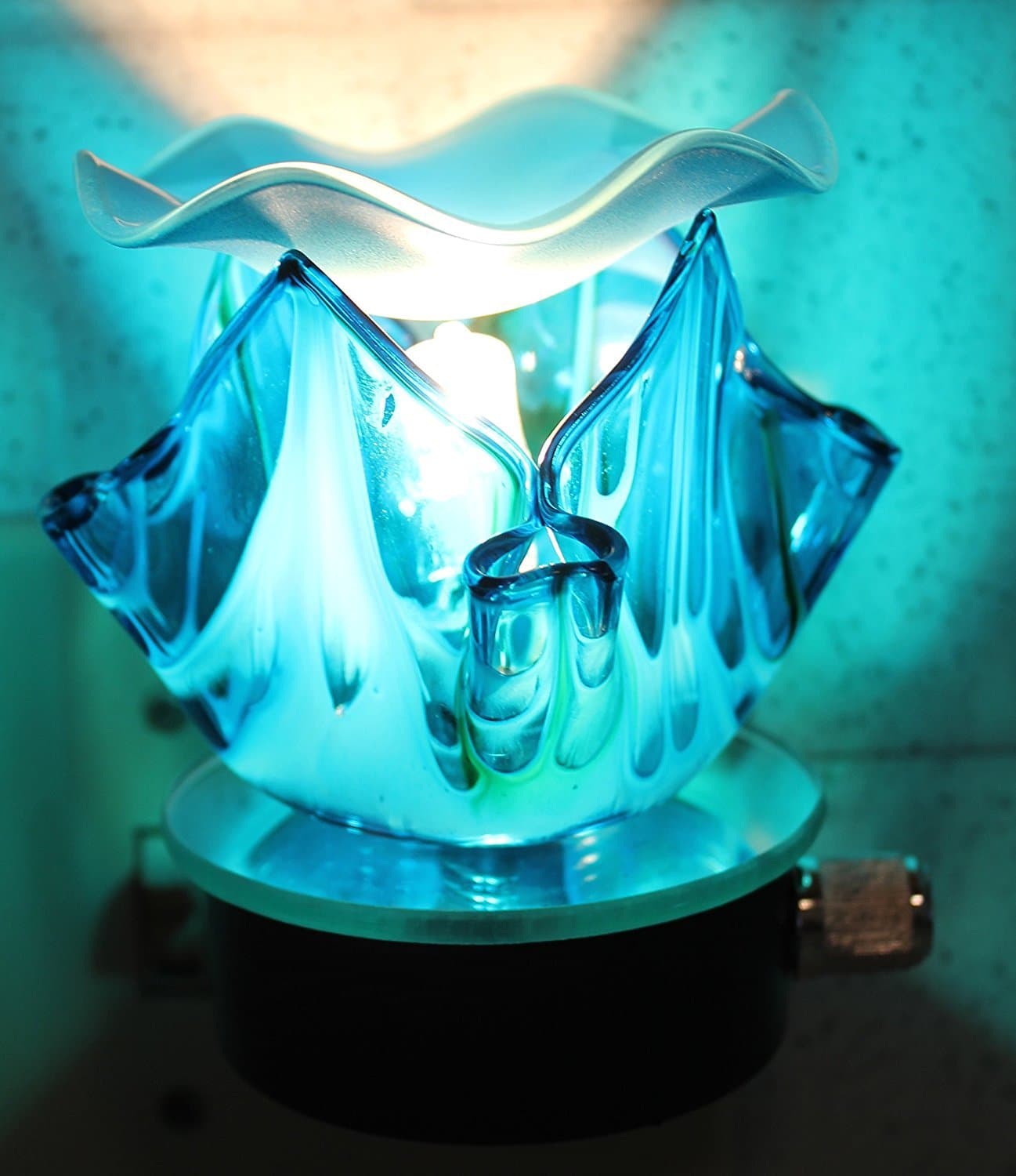 Electric Oil Warmer Tart Burner, Plug in Nigthlight with Dimmer (Blue)