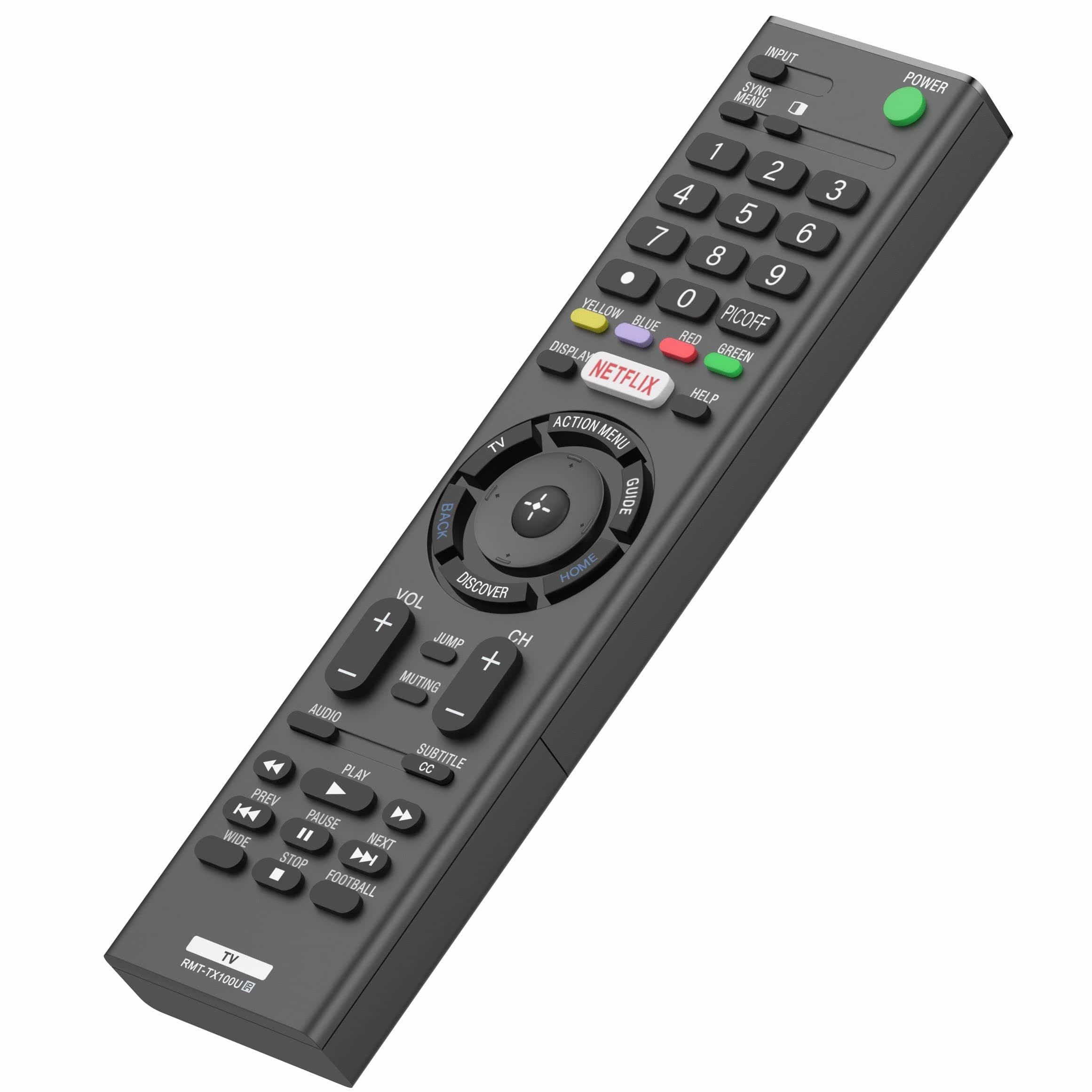 RMT-TX100U Compatible with Sony TV Remote Control Replacement, for Sony bravia Remote Replacement LCD LED HD, with Netflix Button, No Voice, 1 Year Warranty