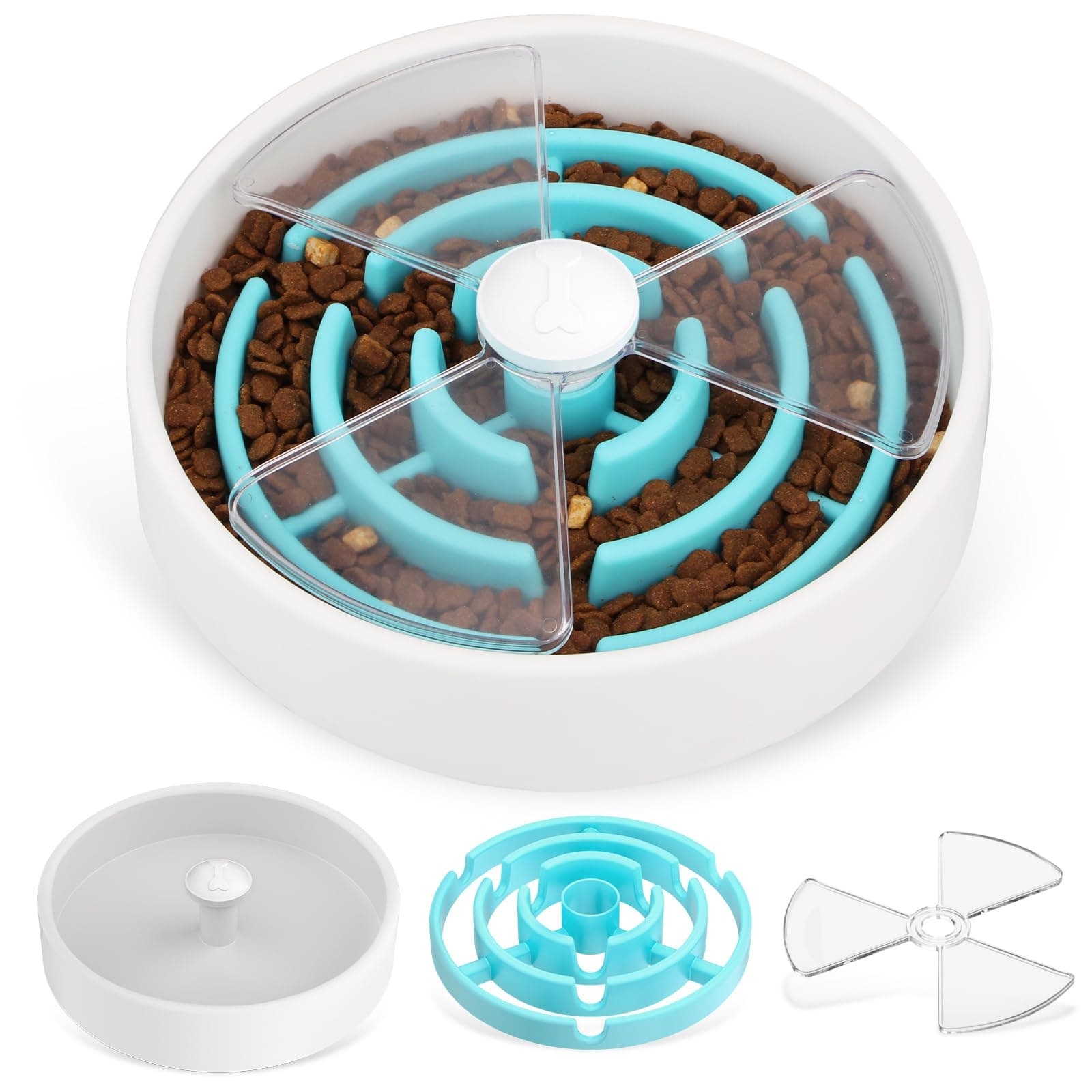 Slow Feeder Dog Bowls, Maze Dog Food Puzzle Feeders for Dry, Wet, Raw Food, Non-Slip Interactive Dogs Feeder for Large, Medium Pet