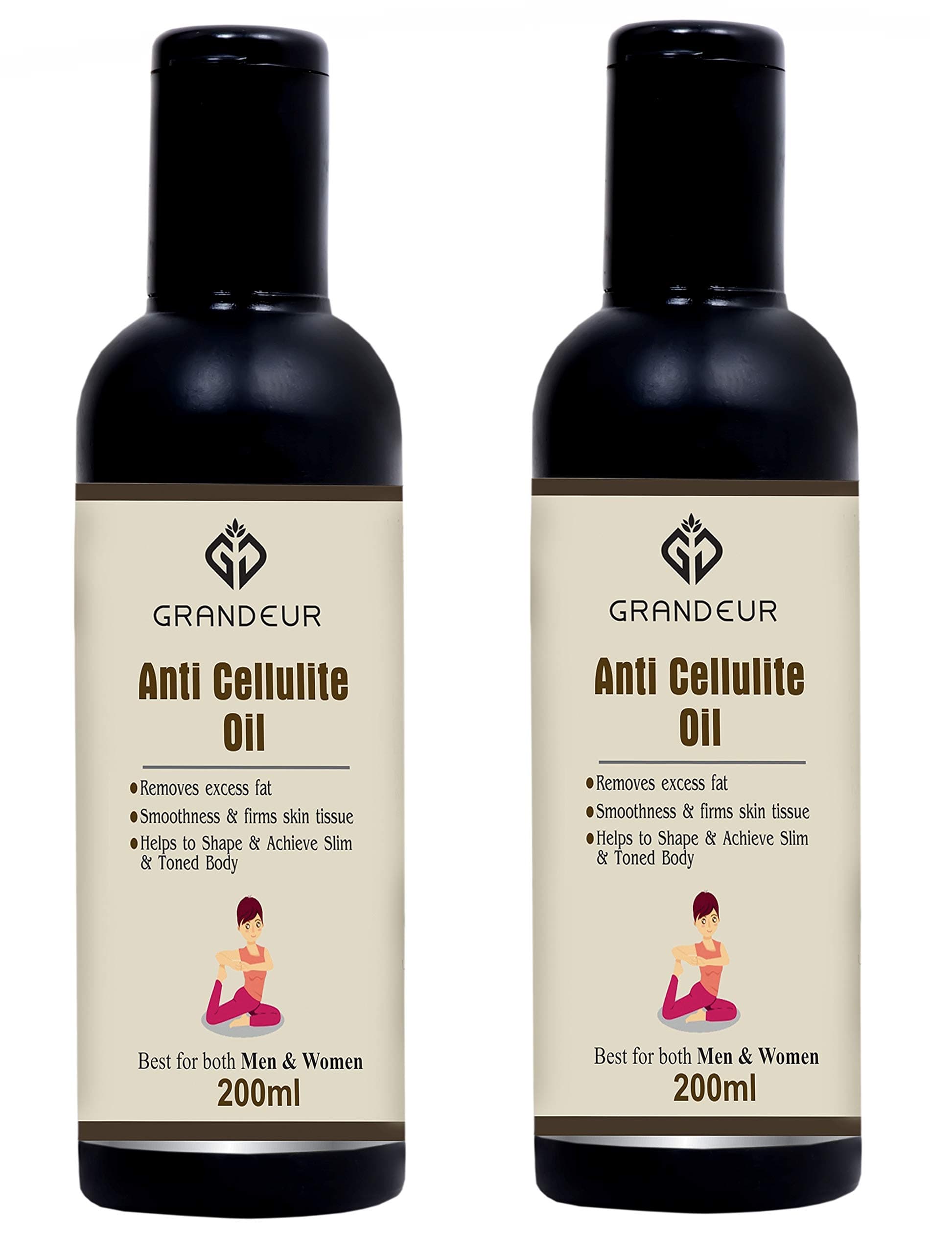 PACK OF 2 Anti Cellulite & Skin Toning Fat Burning Oil & Slimming For Stomach, Hips, Thighs, Body- 200ml each