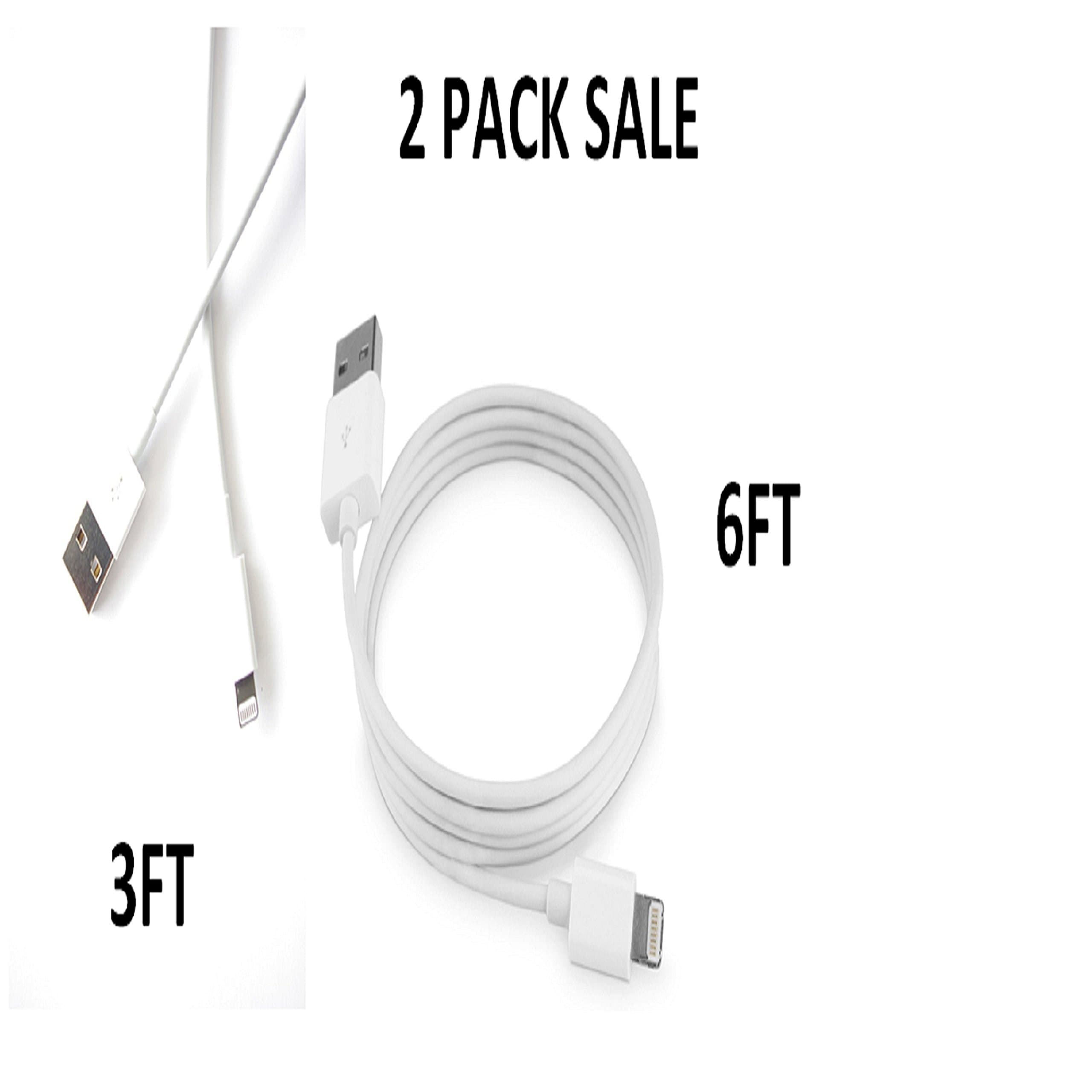 2Pack Sale Certified 3FT 6FT Lightning To USB Cable 8-Pin – Charge and Sync with iPad Mini, iPad Air, iPod Nano and iPod Touch & iPhone 5 5S 5C 6 6+ 6S 6S+