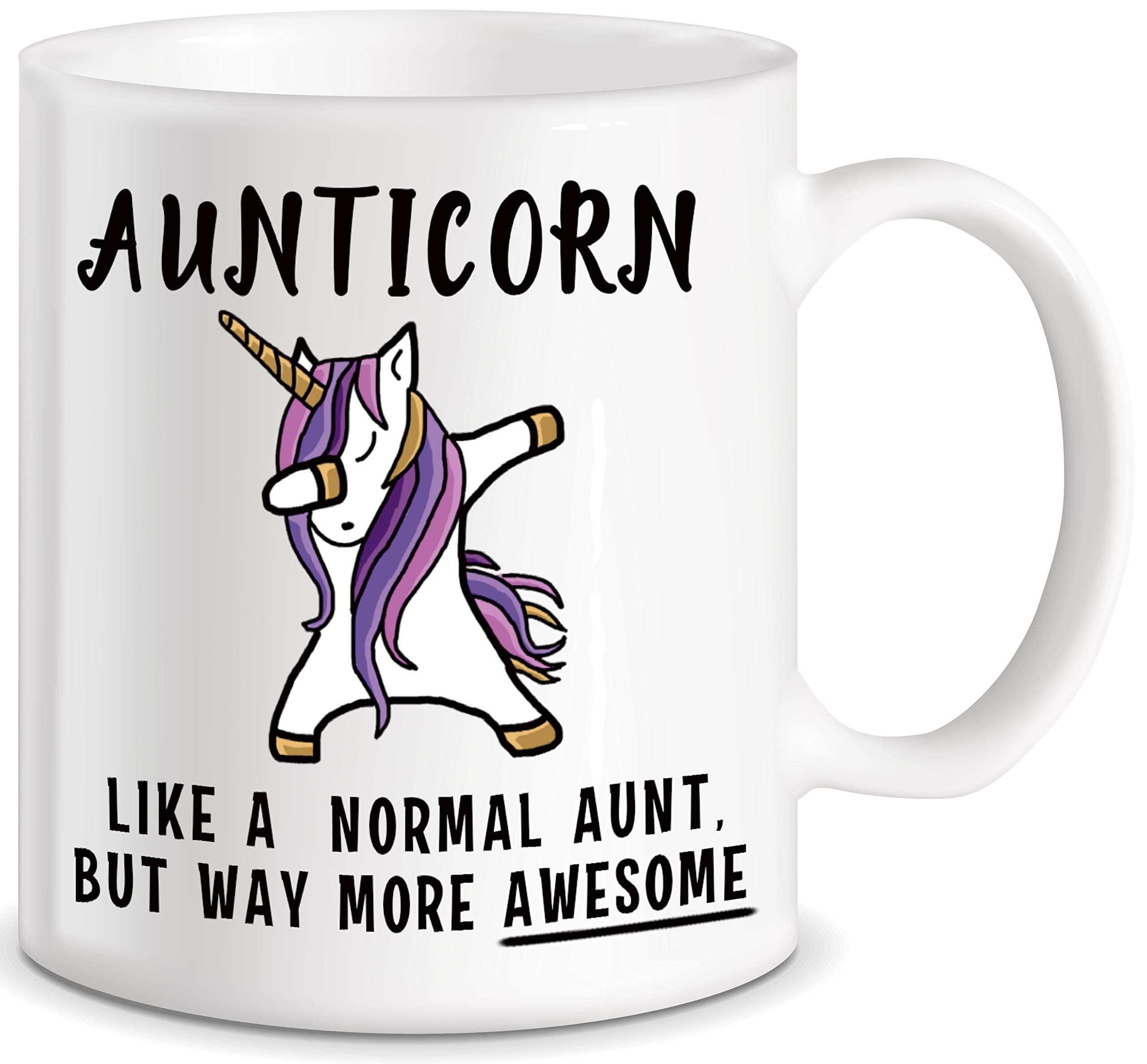Aunticorn Funny Aunt Coffee Mug Best Mother's Day Gift for Aunty Aunties Siblings Sisters from Niece Nephew Sister Uncle Mom Dad Novelty Gag Gift for Christmas Birthday Mug Tea Cup