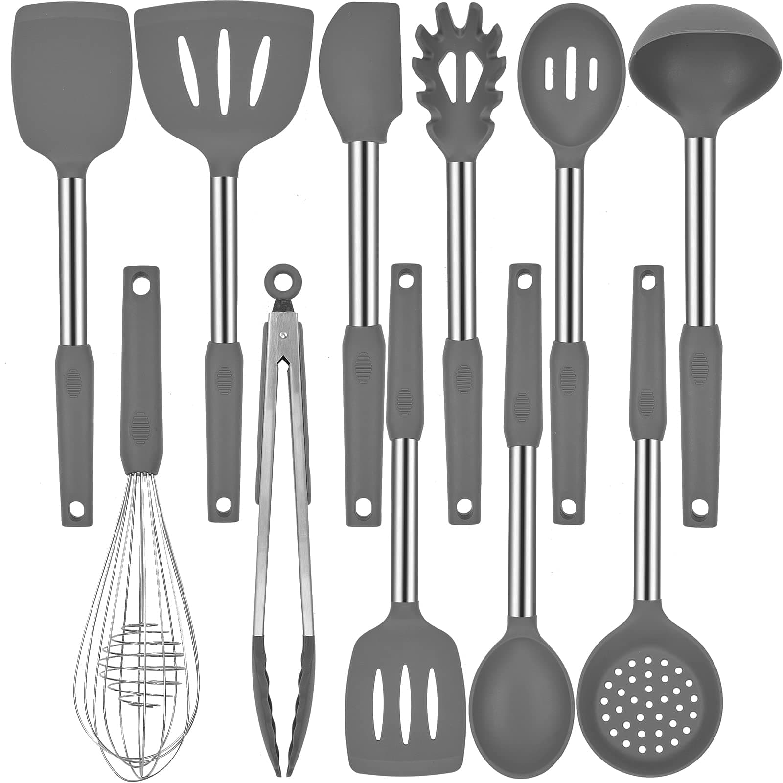 Kitchen Utensil Set,Silicone Cooking Utensils,Stainless Steel Kitchen Utensils Set,Silicone Spatula Set Utensil Set,Silicone Utensils Cooking Utensil Set,Kitchen Tools Gadgets