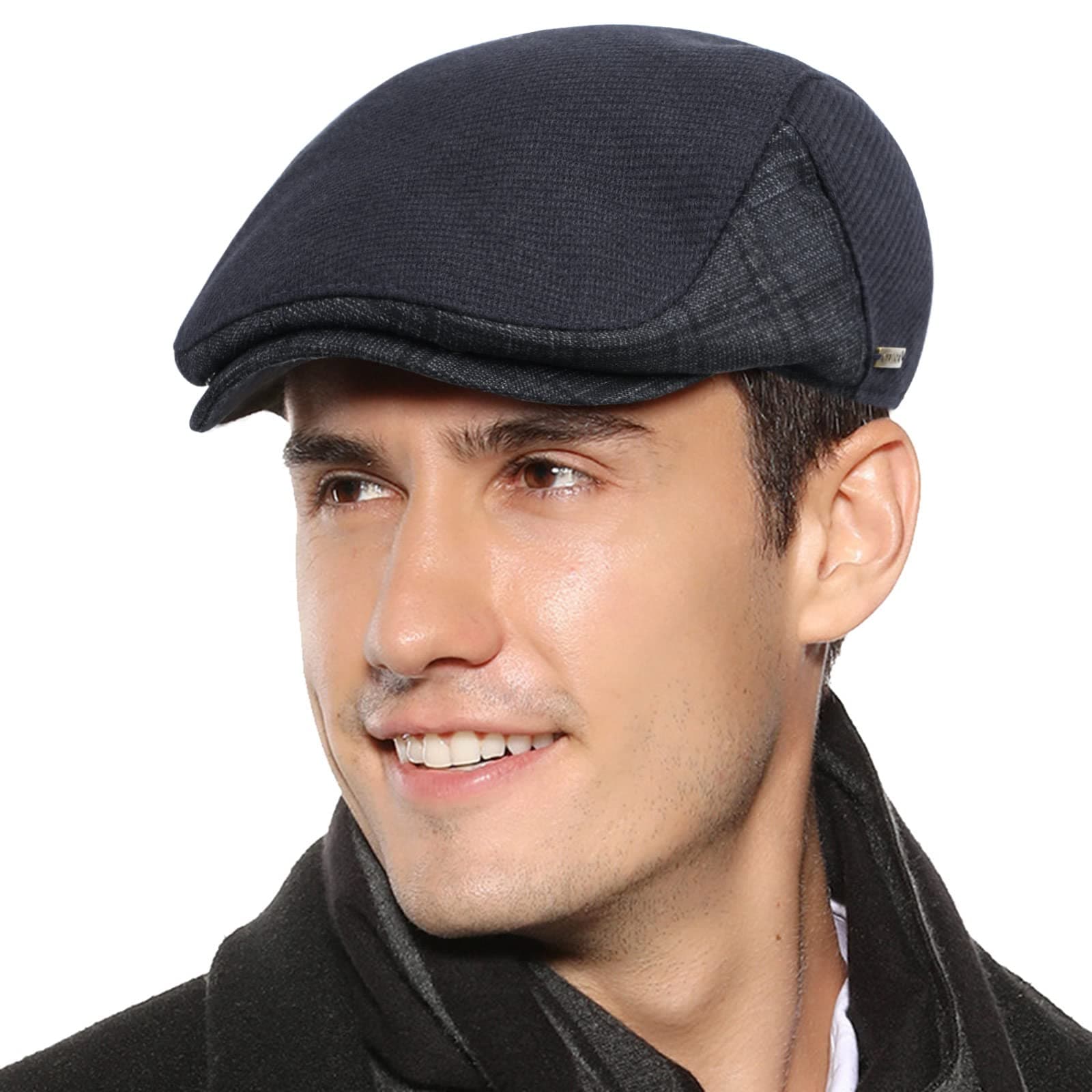 Mens Newsboy Cap Winter Beret Hat Cabbie Flat Cap