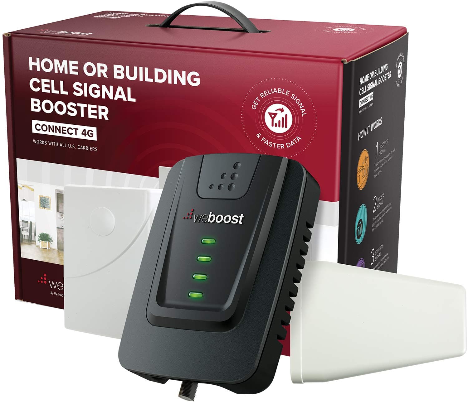 weBoost Connect 4G (470103) Indoor Cell Phone Signal Booster for Home and Office - Verizon, AT&T, T-Mobile, Sprint - Supports 5,000 Square Foot Area