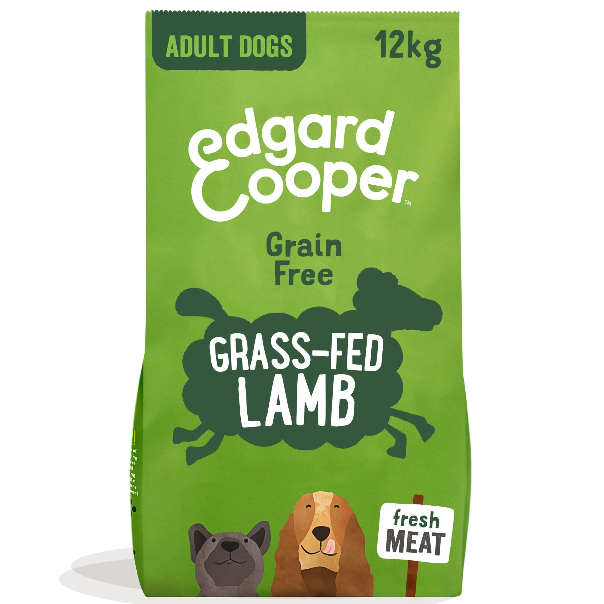 Edgard & Cooper Dry Dog Food for Adult Dogs Kibble Grain Free Hypoallergenic, Lamb 12kg Tasty Fresh Meat, High Protein & Natural Ingredients, Gluten Free & Non GMO