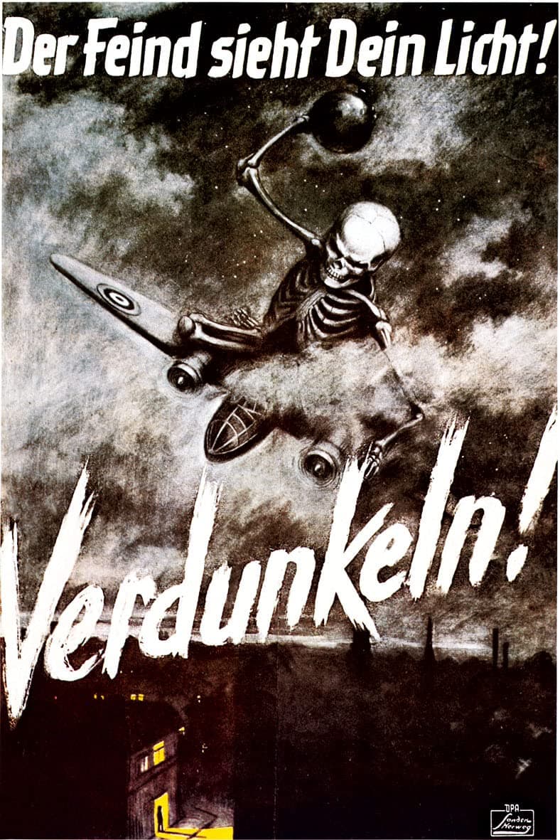 American Gift Services Der Feind Sieht Dein Licht German World War Two Poster Art 18x24