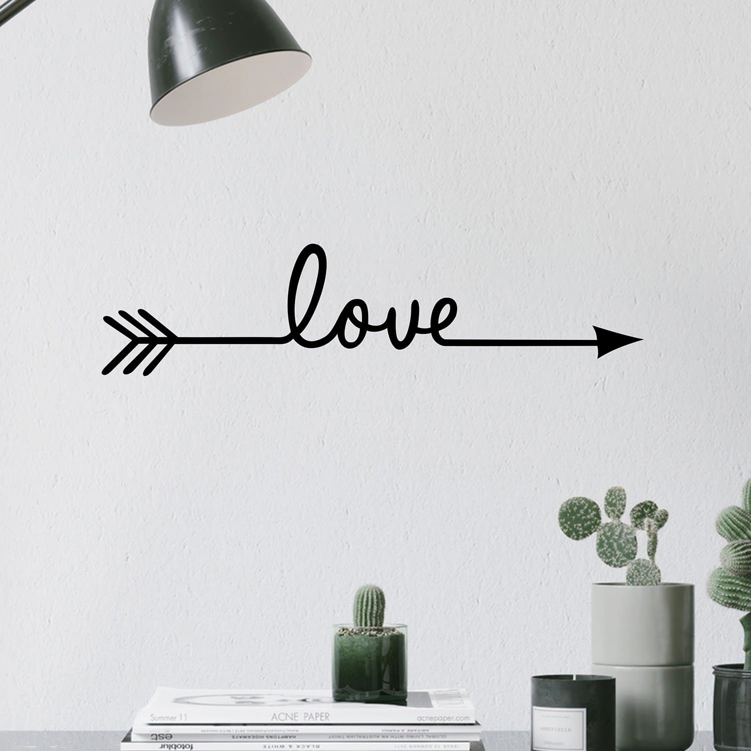 Fashion Love Arrow Decal Living Room Bedroom Vinyl Carving Wall Decal Sticker for Home Decoration (Love Arrow)