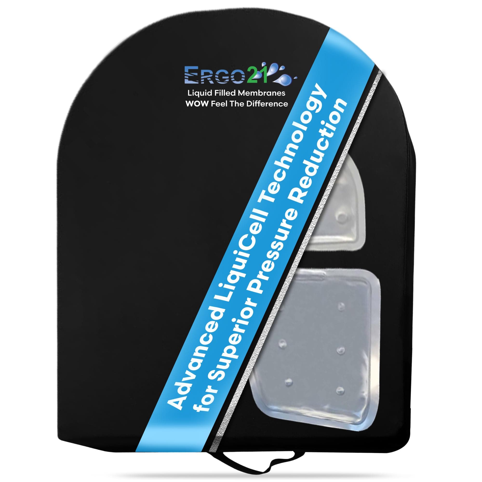 ERGO21 Lumbar Pillow Lower Back Support Cushion for Back Rest, Good Posture, Spine Pain, Long Sitting Hours at Chair, Office, Car Seat, Wheelchair, Large (18" W x 24”x 1.5”)