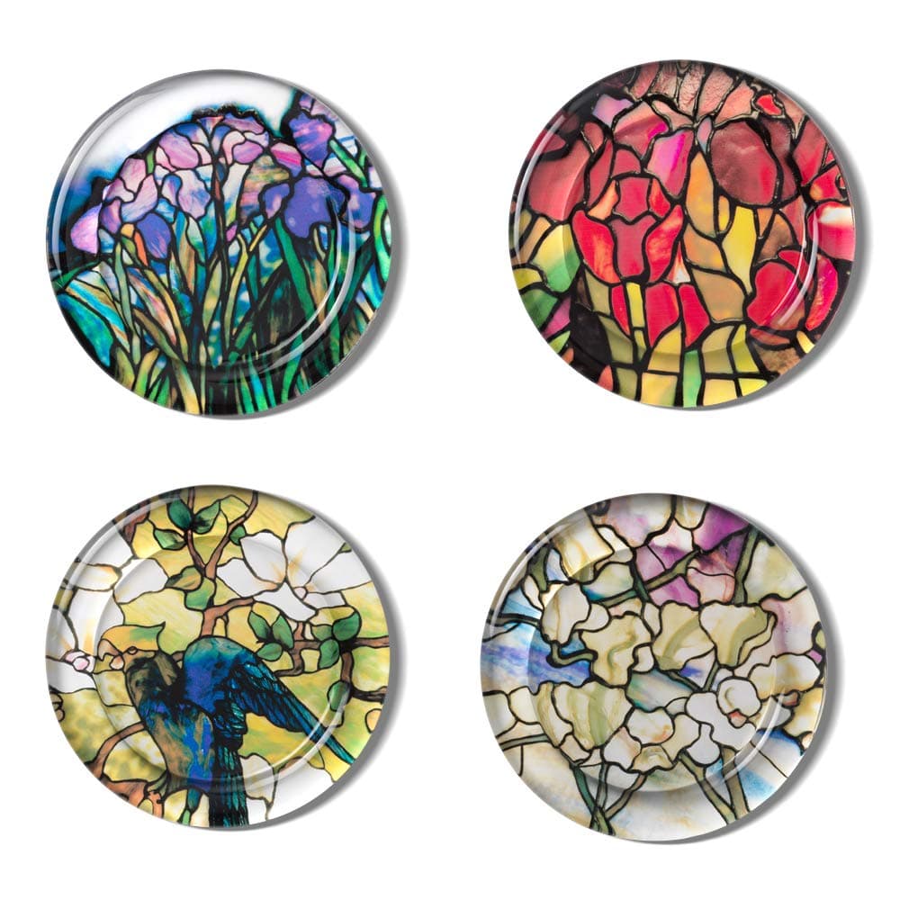 The Metropolitan Museum of Art Stained Glass Design Drink Coasters - Set of 4