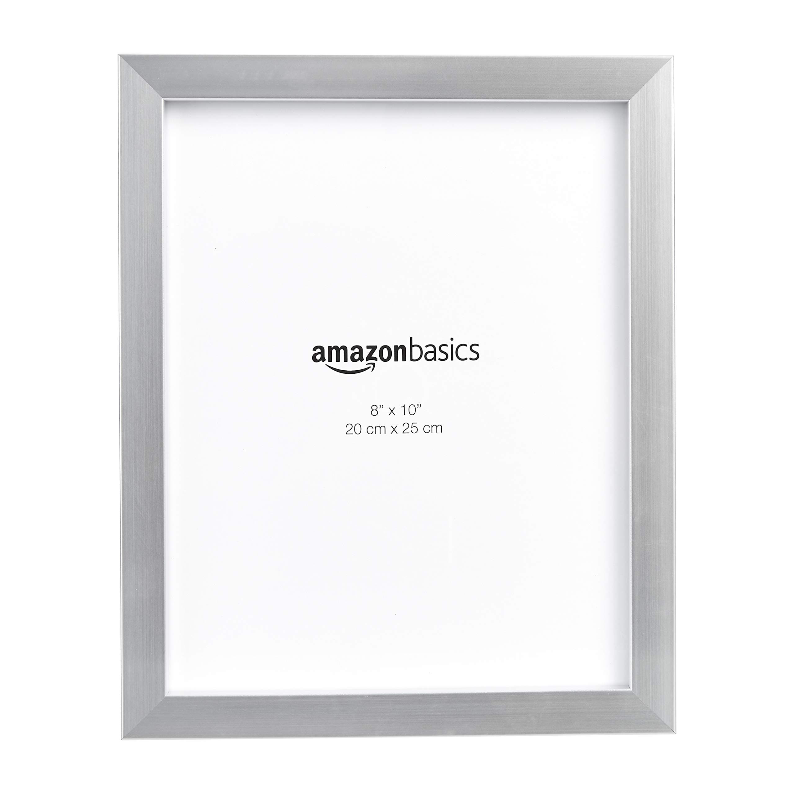 Amazon Basics Rectangular Photo Picture Frame, 20.32 CM x 25.4 CM, Pack of 2, Nickel