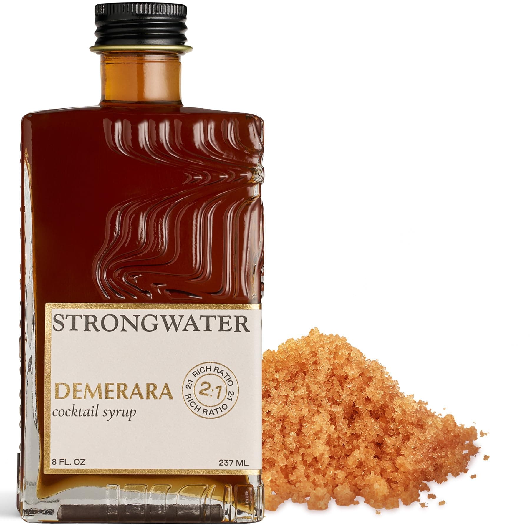 Rich Demerara Syrup - Makes 16 Cocktails - Syrup for Cocktails Handcrafted in USA with Filtered Rocky Mountain Water, Demerara Sugar - Just Mix with Bourbon or Whiskey