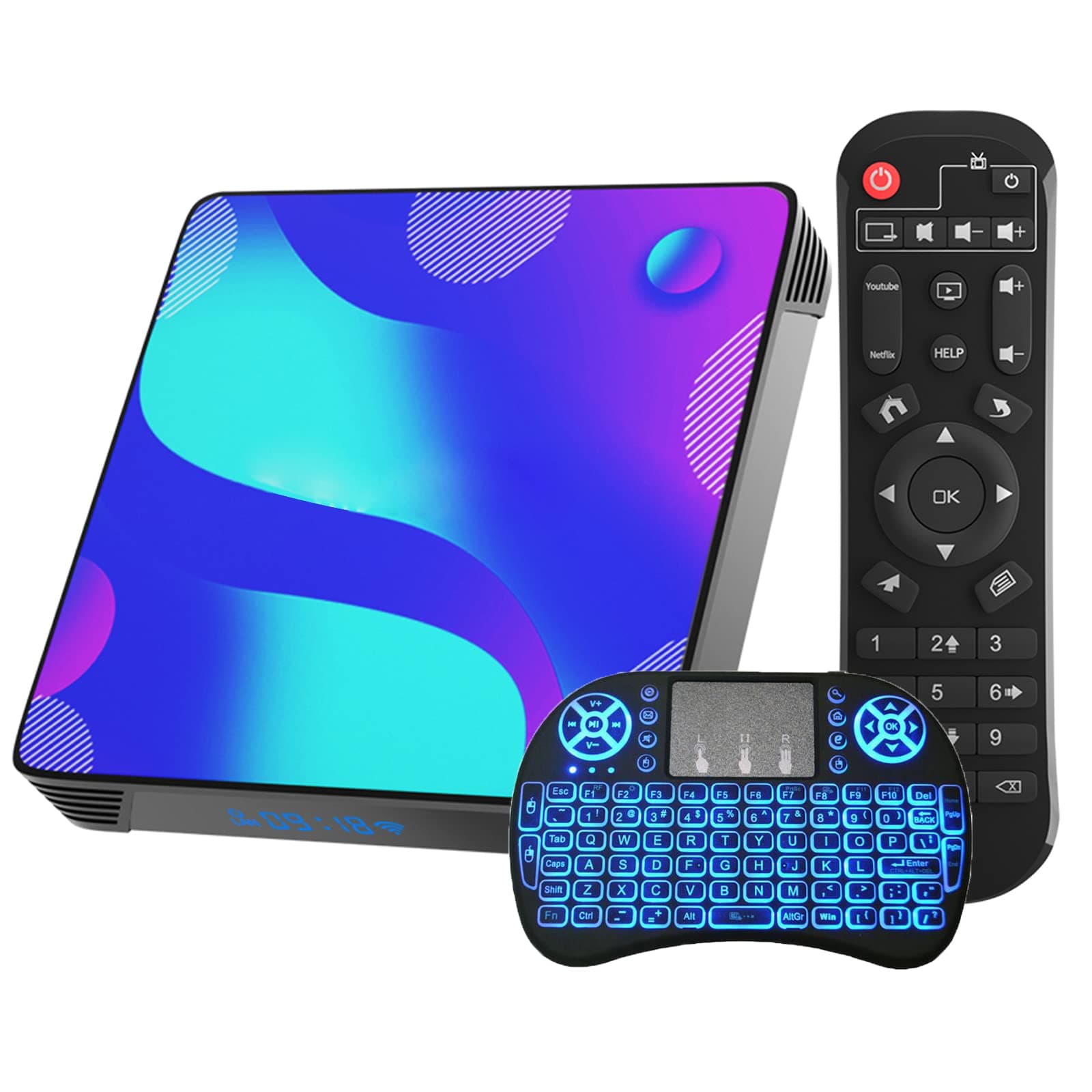 Android TV Box 11.0,Android Box X88PRO10,RK3318 Ultra HD 4K HDR TV Box, 4GB RAM 64GB ROM Android TV Box Have 2.4G/5.8G Dual Band WiFi BT 4.0 Ethernet with Backlit Mini Keyboard
