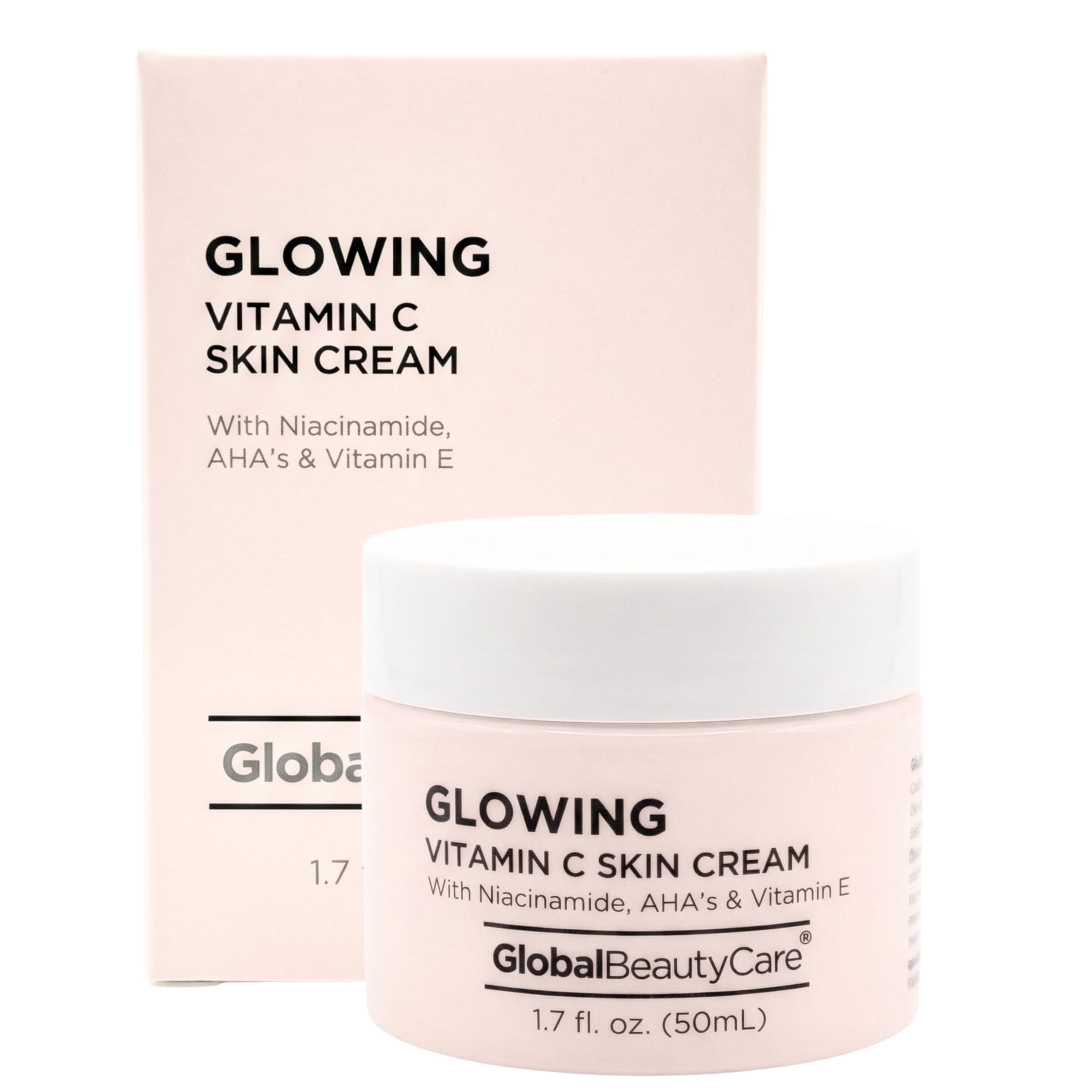Global Beauty Care Glowing Vitamin C Skin Cream - Radiant Face Moisturizer to Improve Appearance of Uneven Skin Tone with Niacinamide, AHA & Vitamin E, Antioxidant Glow Support, 1.7 fl oz (1 Pack)