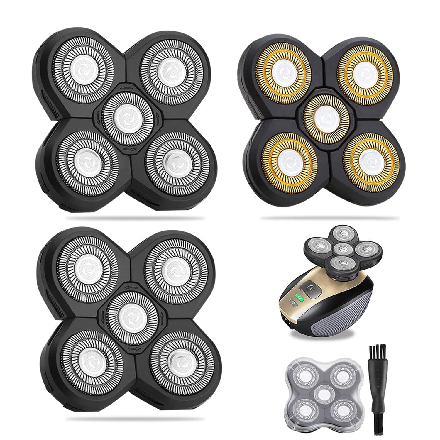 FOXSONIC 3 Pcs 5 Blades Universal Shaver Heads for Freebird FREEDOM FREEBIRD and Other Brands Head Shaver