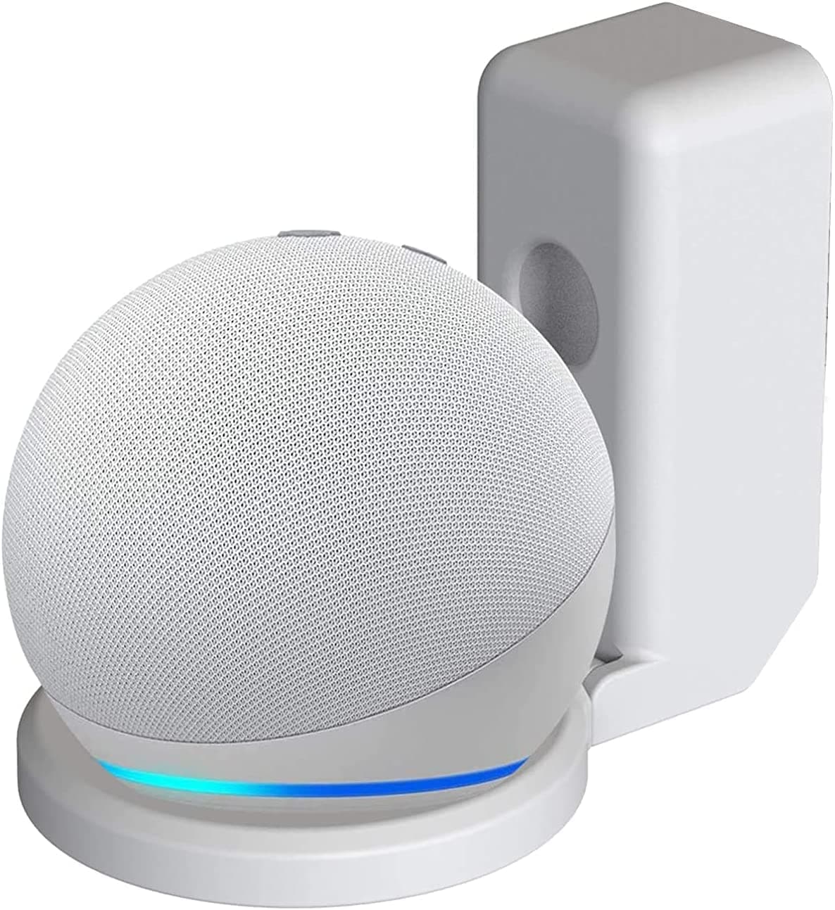 All-New Echo Dot Wall Mount Holder For 5Th 4Th Generation, Amazon Alexa Flex Smart Speaker Outlet Hanger, Show Stand Accessories With Built-In Cable Hide Messy Wires (White)