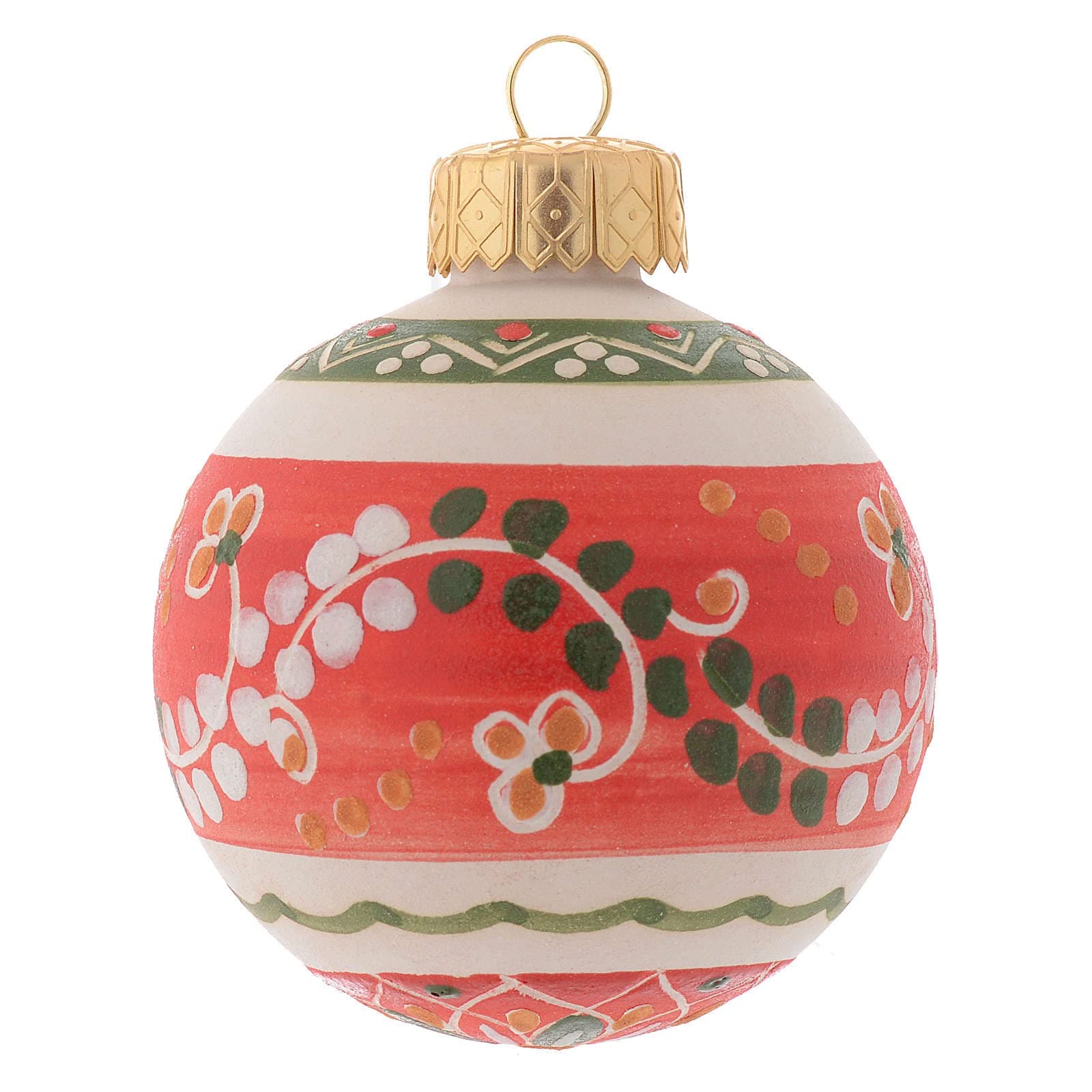 Country Style Christmas Bauble in Terracotta from Deruta 60 mm