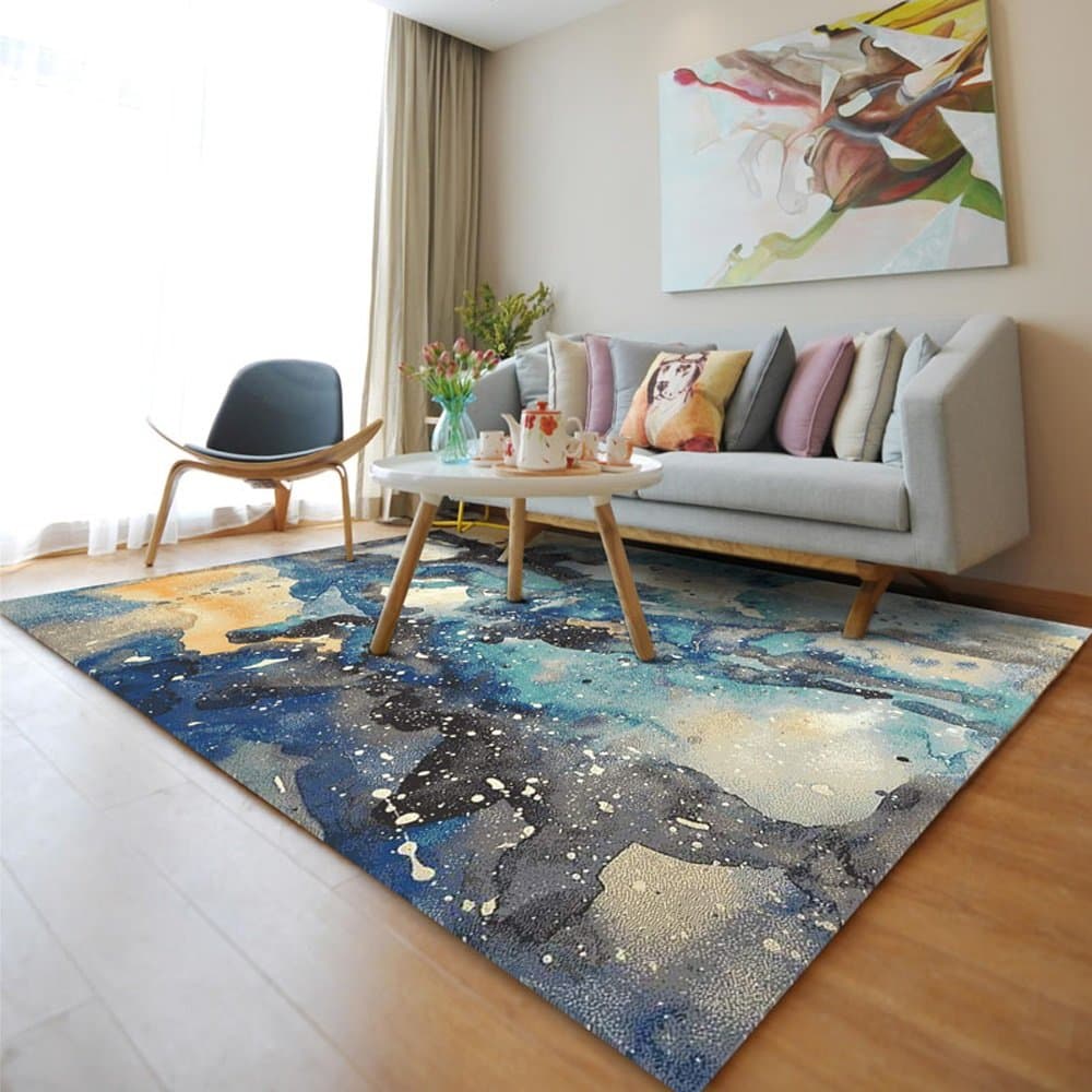 LMX Carpet Scandinavian Modern Abstract Simple/Living Room Carpet/Sofa/Coffee Bar/Bedroom Bed Blanket/Full Carpet (Color : 1#, Size : 90 * 120cm)