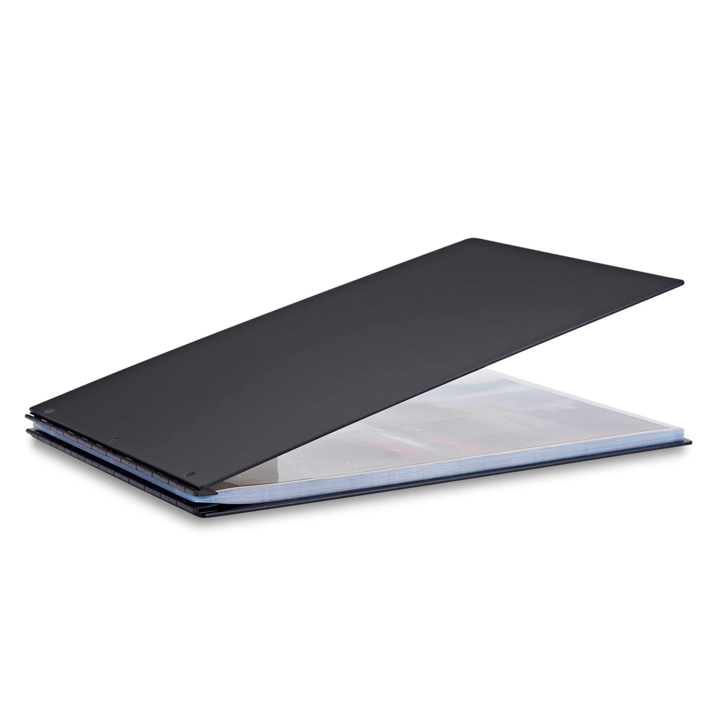 Pina Zangaro Vista 11x17 Landscape Screwpost Binder Onyx, Includes 20 Pro-Archive Sheet Protectors (34092