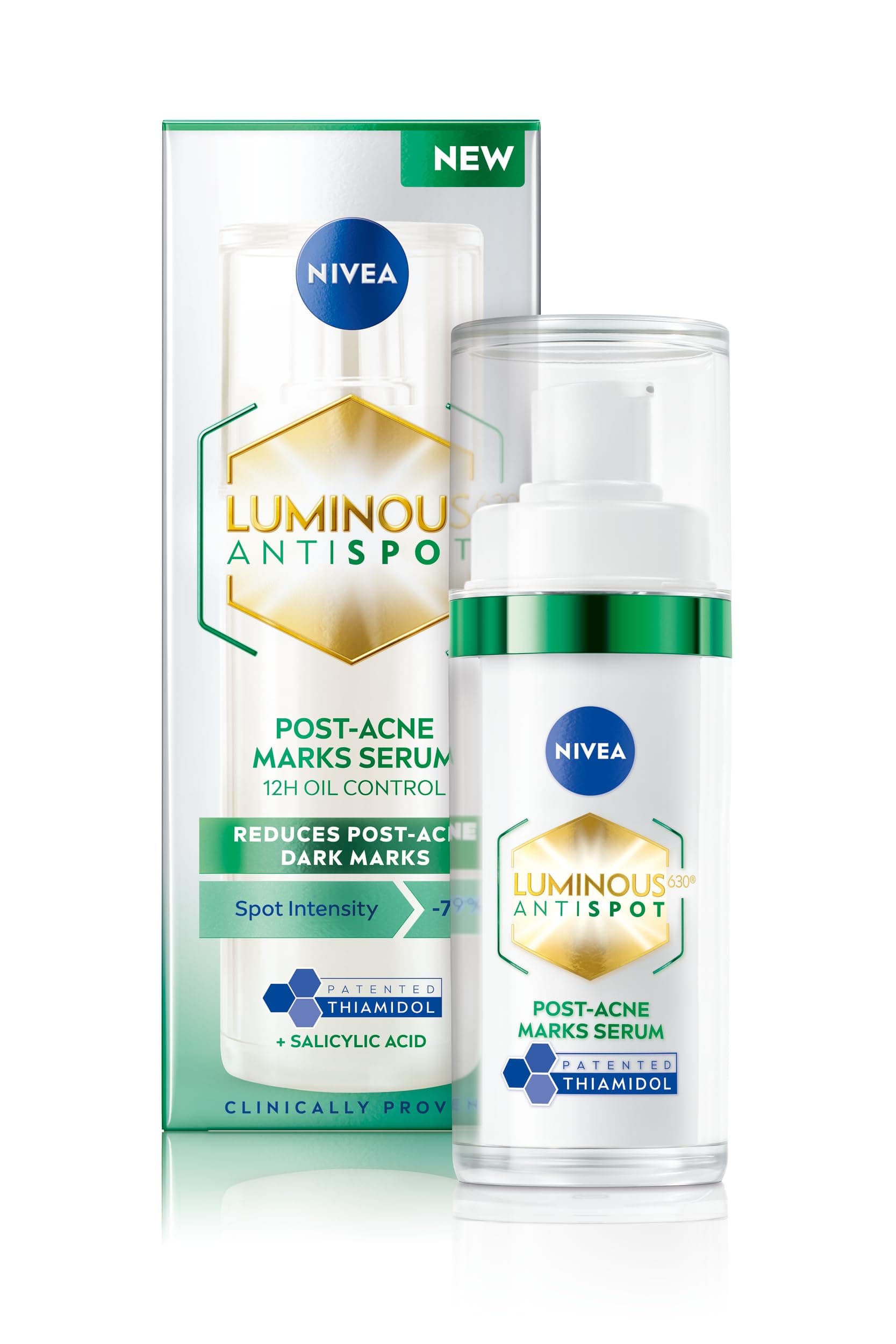NIVEA LUMINOUS 630 Anti Dark-Spot & Post-Acne Marks Serum (30ml), Face Serum Visibly Reduces Post-Acne Dark-Spots, Contains Salicylic Acid and Hyaluronic Acid