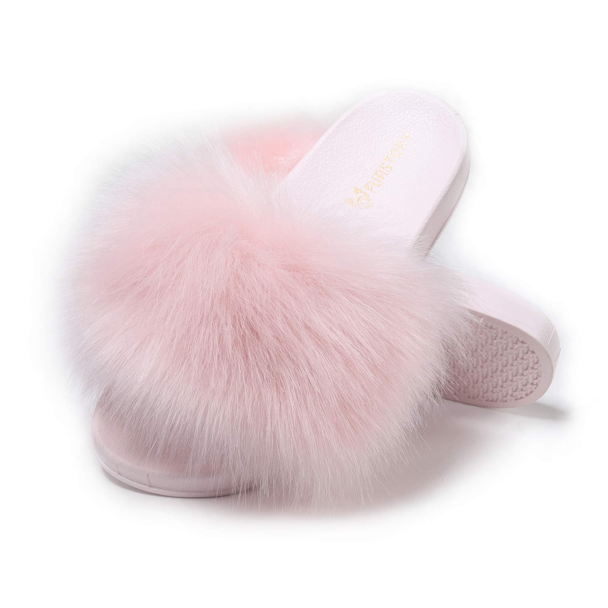 Women's Furry Slides Faux Fur Slides Fuzzy Slippers Fluffy Sandals Outdoor Indoor