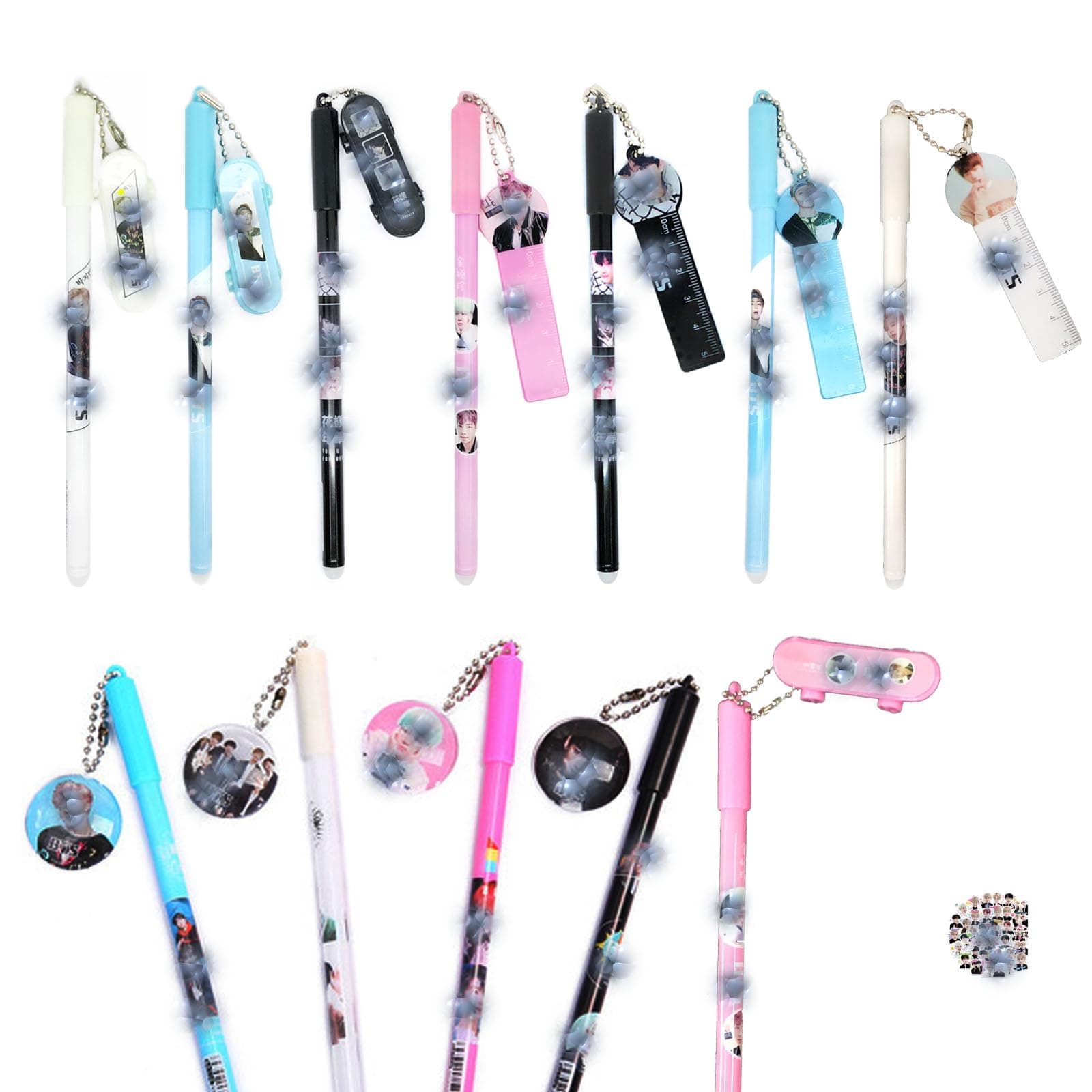 HJYZY 32 pcs Kpop BTS Bangtan Boys Ballpoint Gel Pen for Army Gifts BTS Stickers