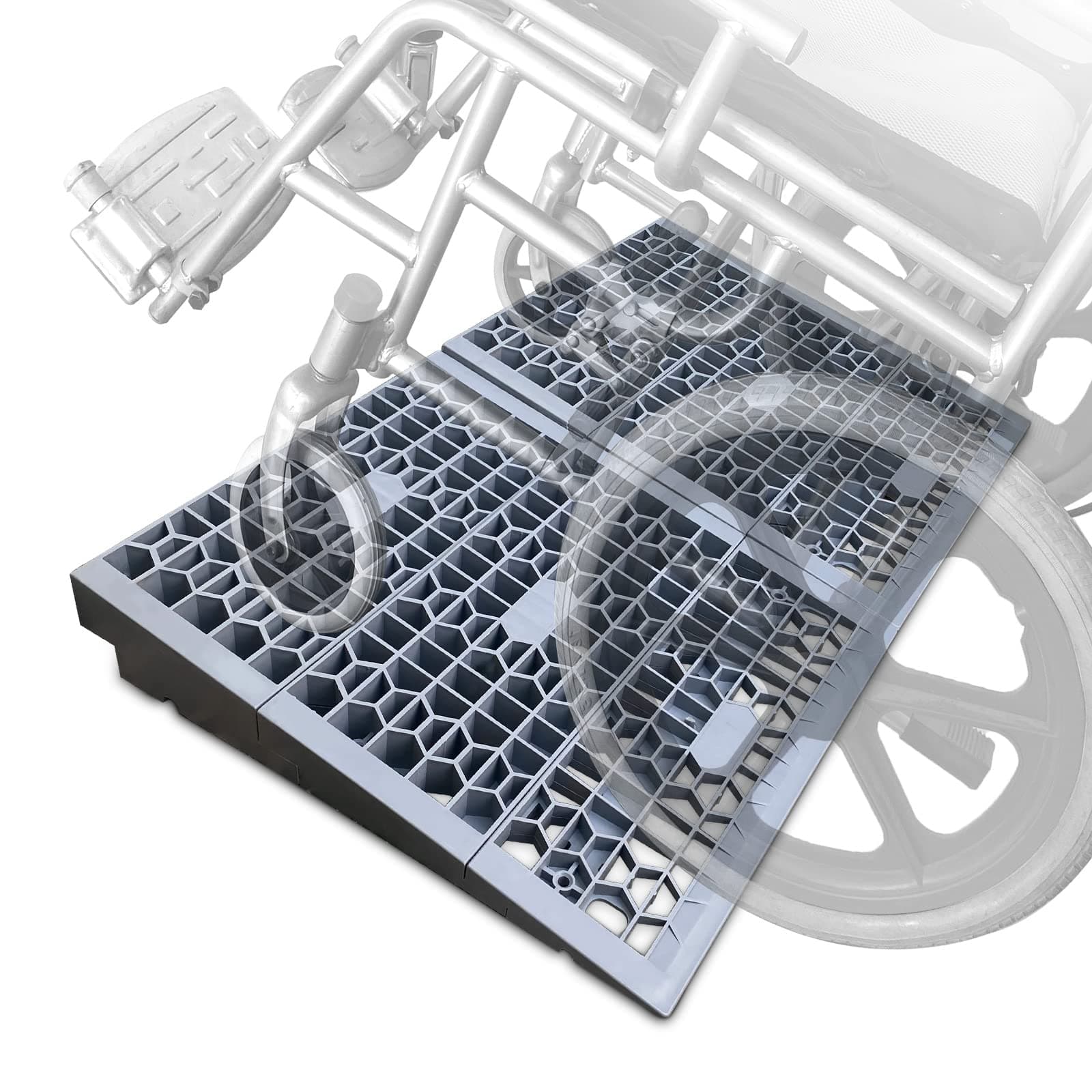 Modular Threshold Ramps for Doorways, 3" Rise Wheelchairs Ramps for Home, Solid Upgrade Material 3000 Lbs Load Capacity Door Ramps for Wheelchairs and Cars (2 PCS)